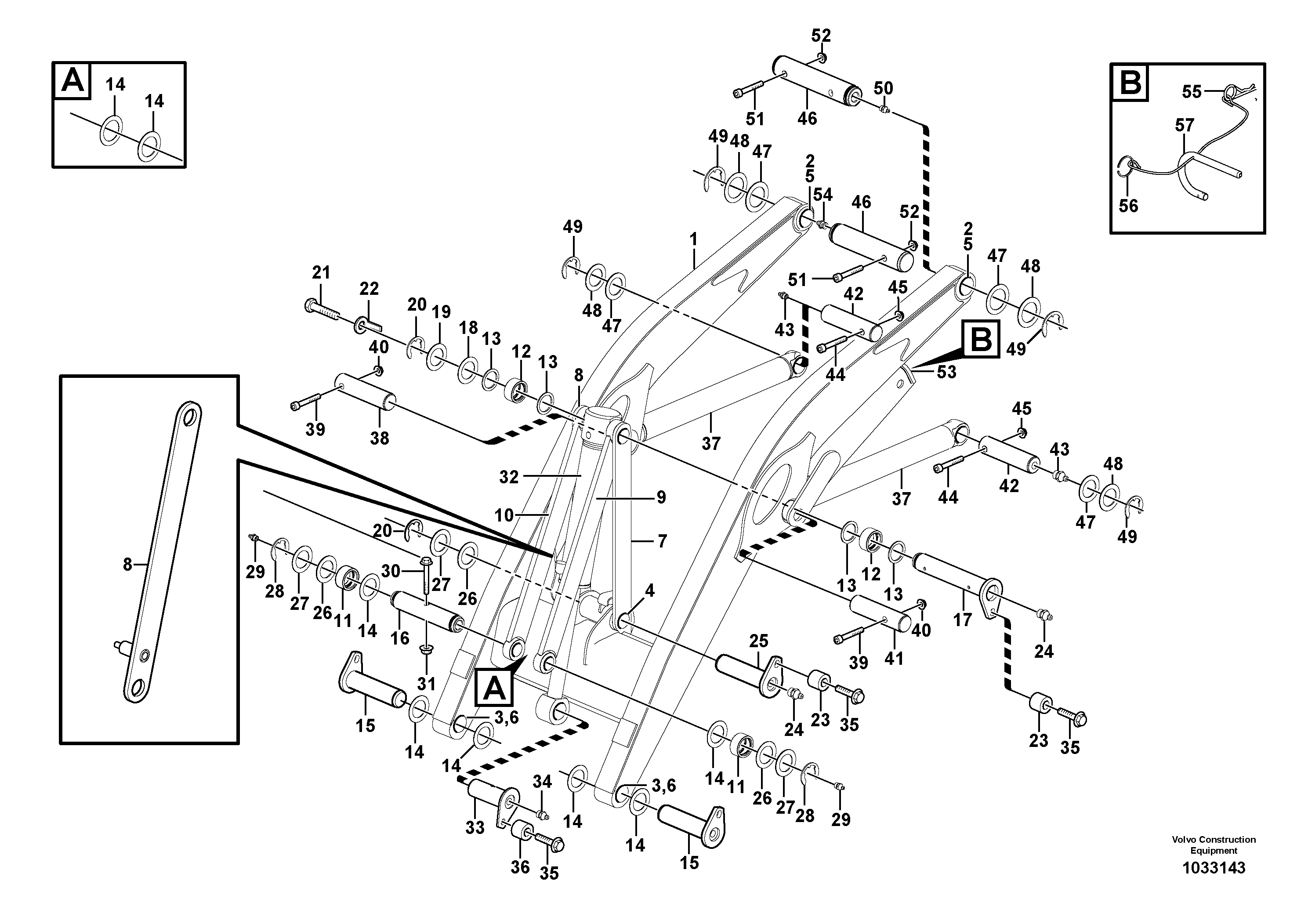 Схема запчастей Volvo BL61 - 97924 Lifting framework with assembly parts BL61PLUS