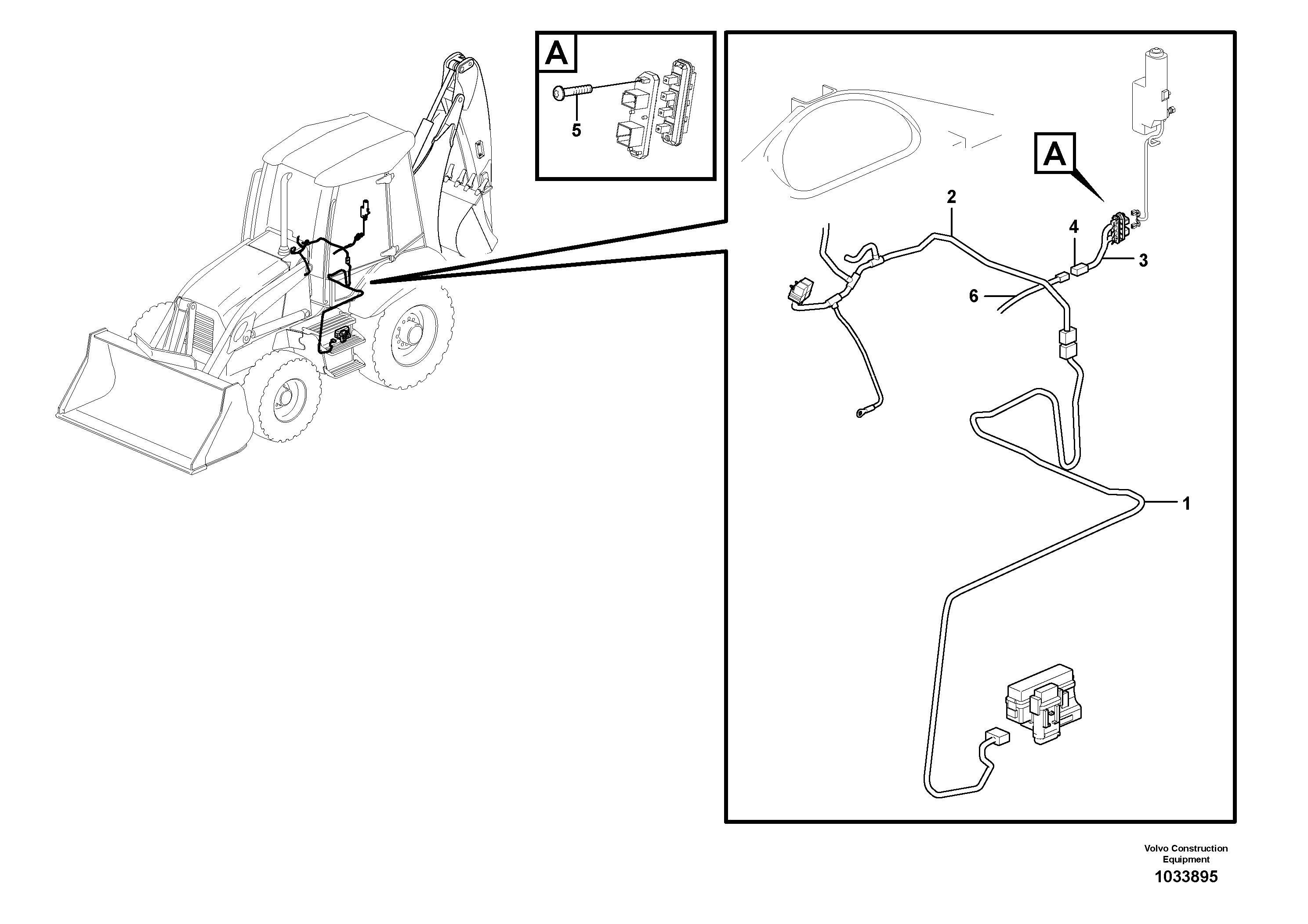 Схема запчастей Volvo BL61 - 43135 Other cables in cab, AC and rear windshield wiper motor BL61PLUS S/N 10287 -