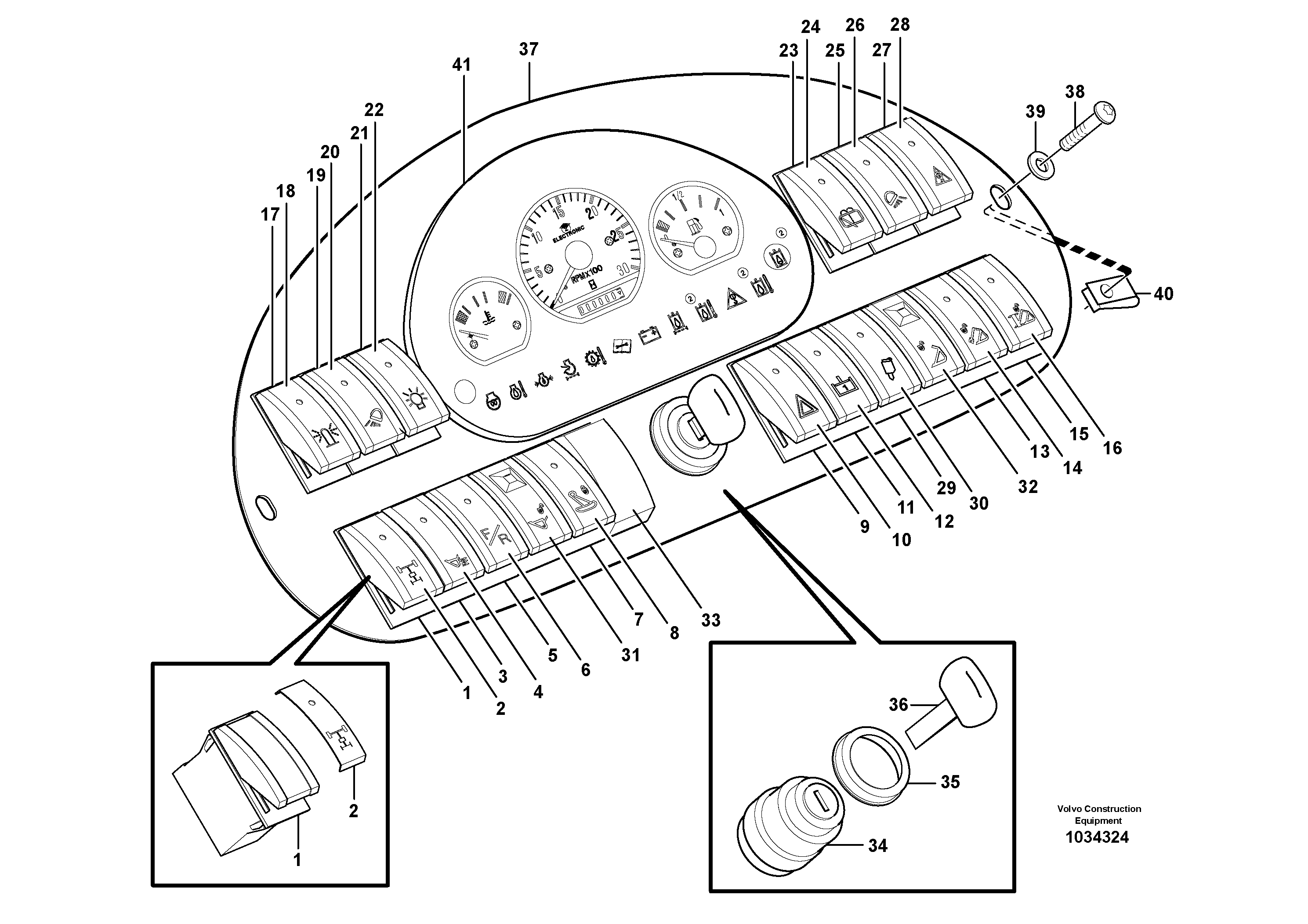 Схема запчастей Volvo BL61 - 105629 Switch panel BL61PLUS S/N 10287 -