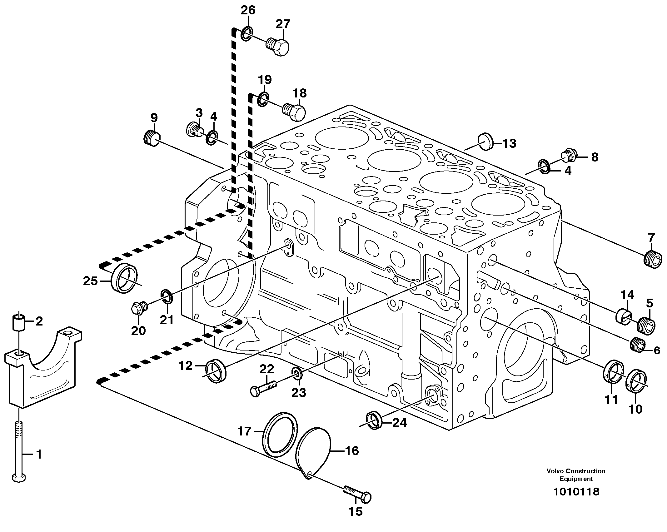 Схема запчастей Volvo BL61 - 40368 Блок цилиндров BL61