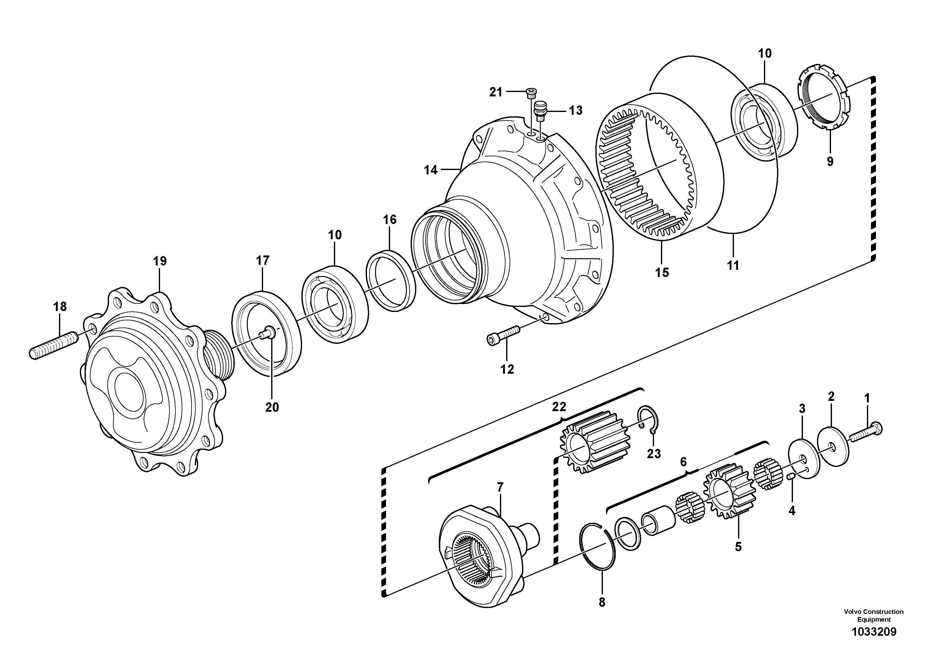Схема запчастей Volvo BL61 - 104908 Hub reduction, rear axle BL61PLUS