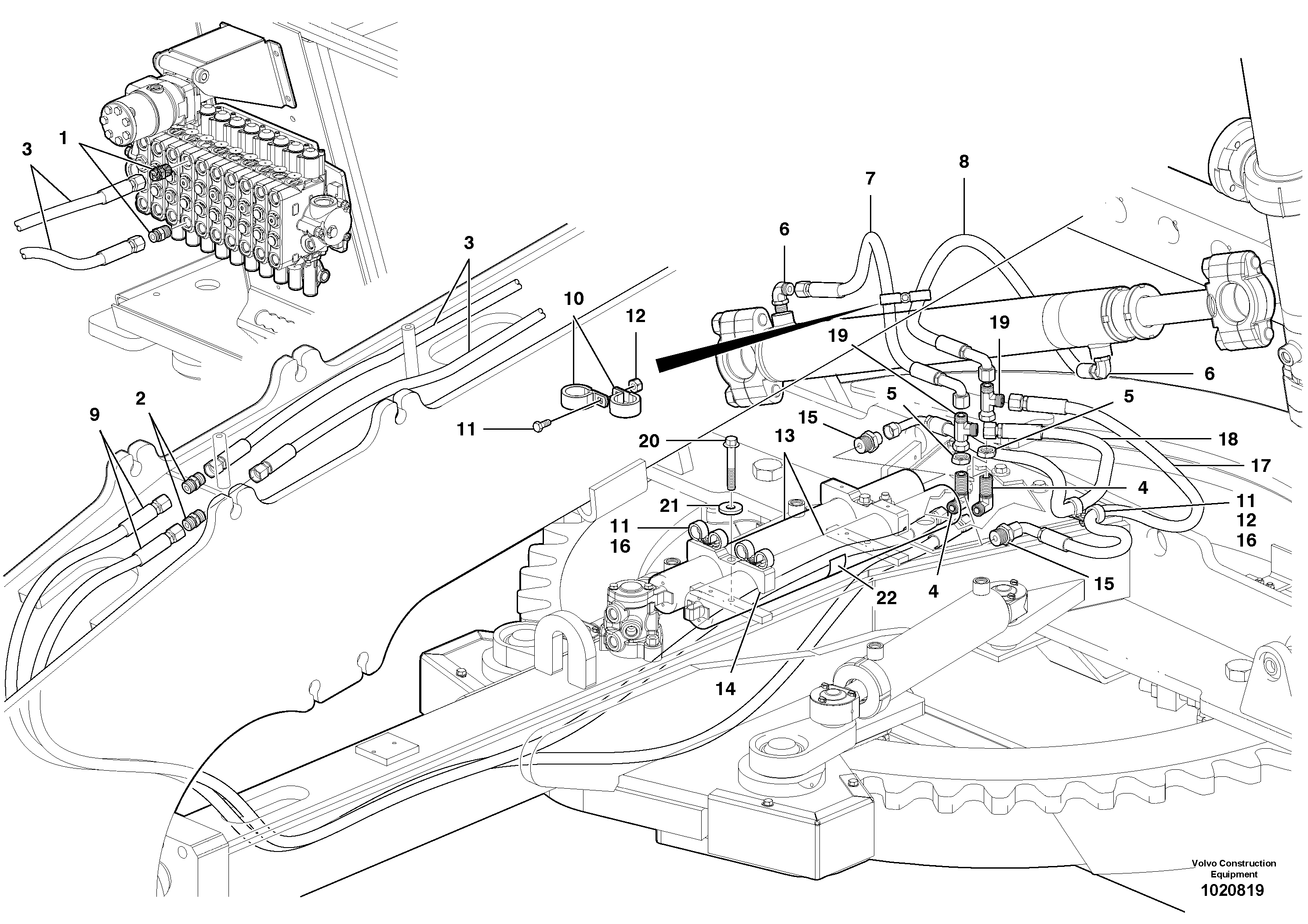 Схема запчастей Volvo G900 MODELS S/N 39300 - - 1054 Circle shift circuit 