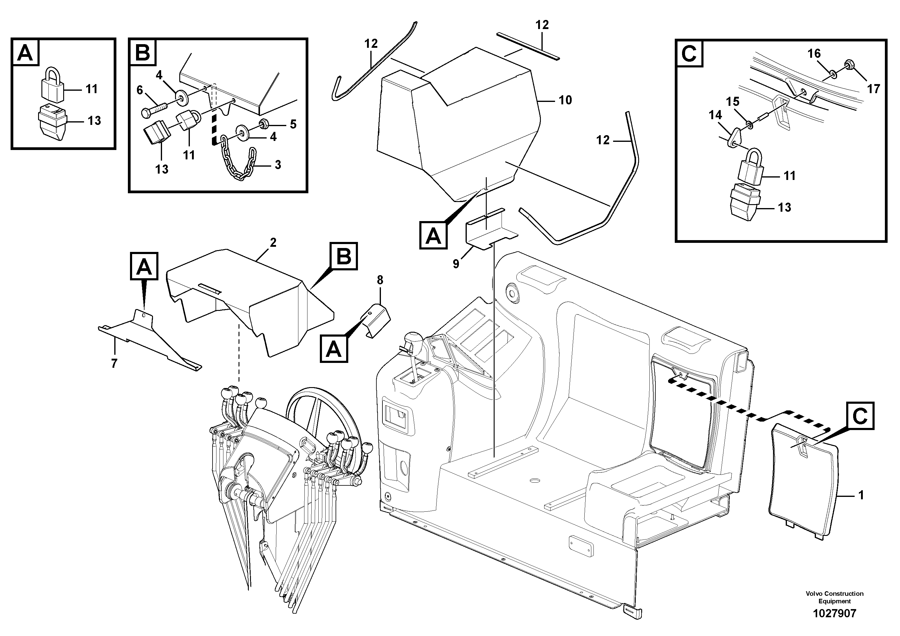 Схема запчастей Volvo G900 MODELS S/N 39300 - - 4527 Anti-vandalism equipment 