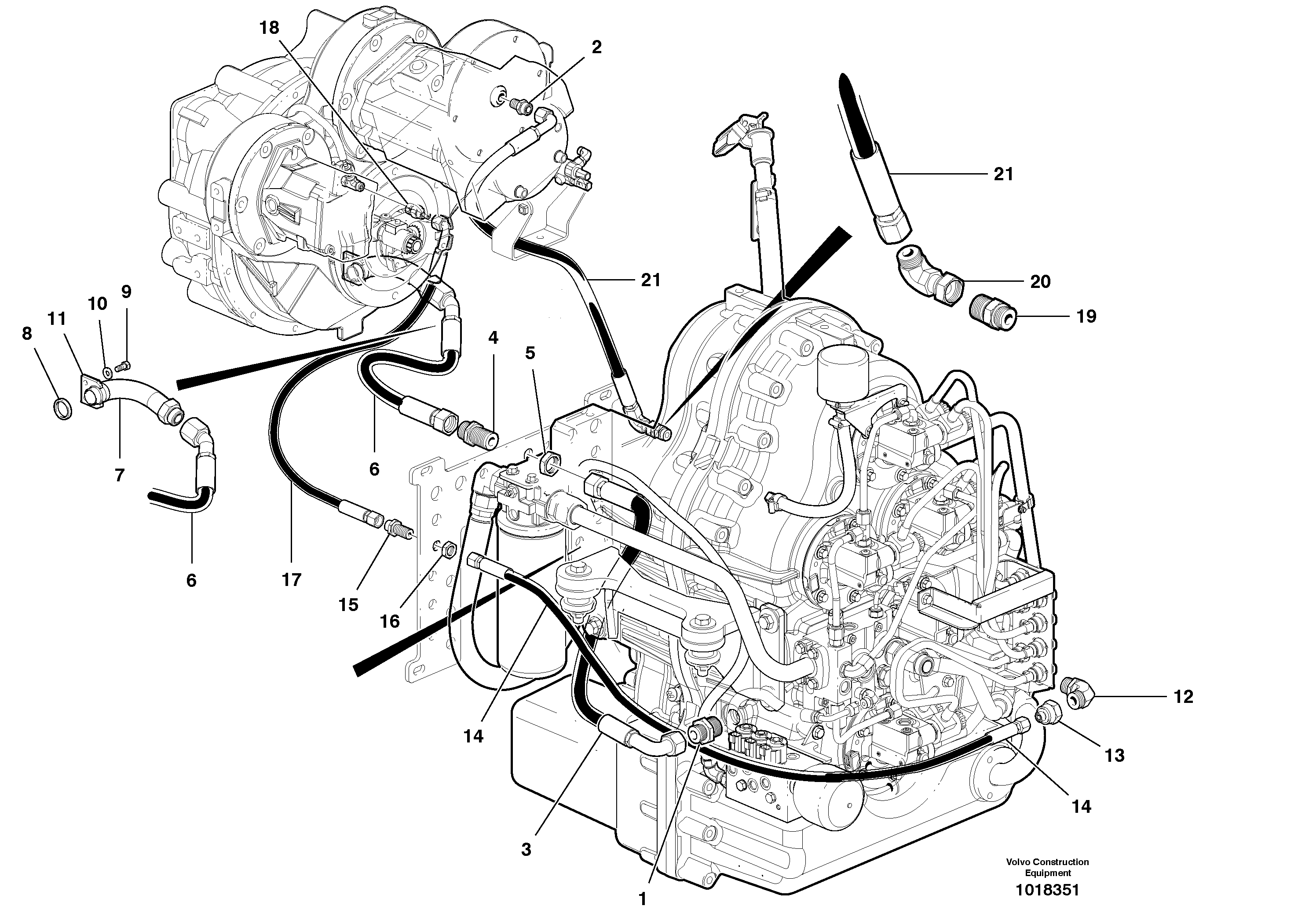 Схема запчастей Volvo G900 MODELS S/N 39300 - - 27061 Pump Drive - Lube/drain 