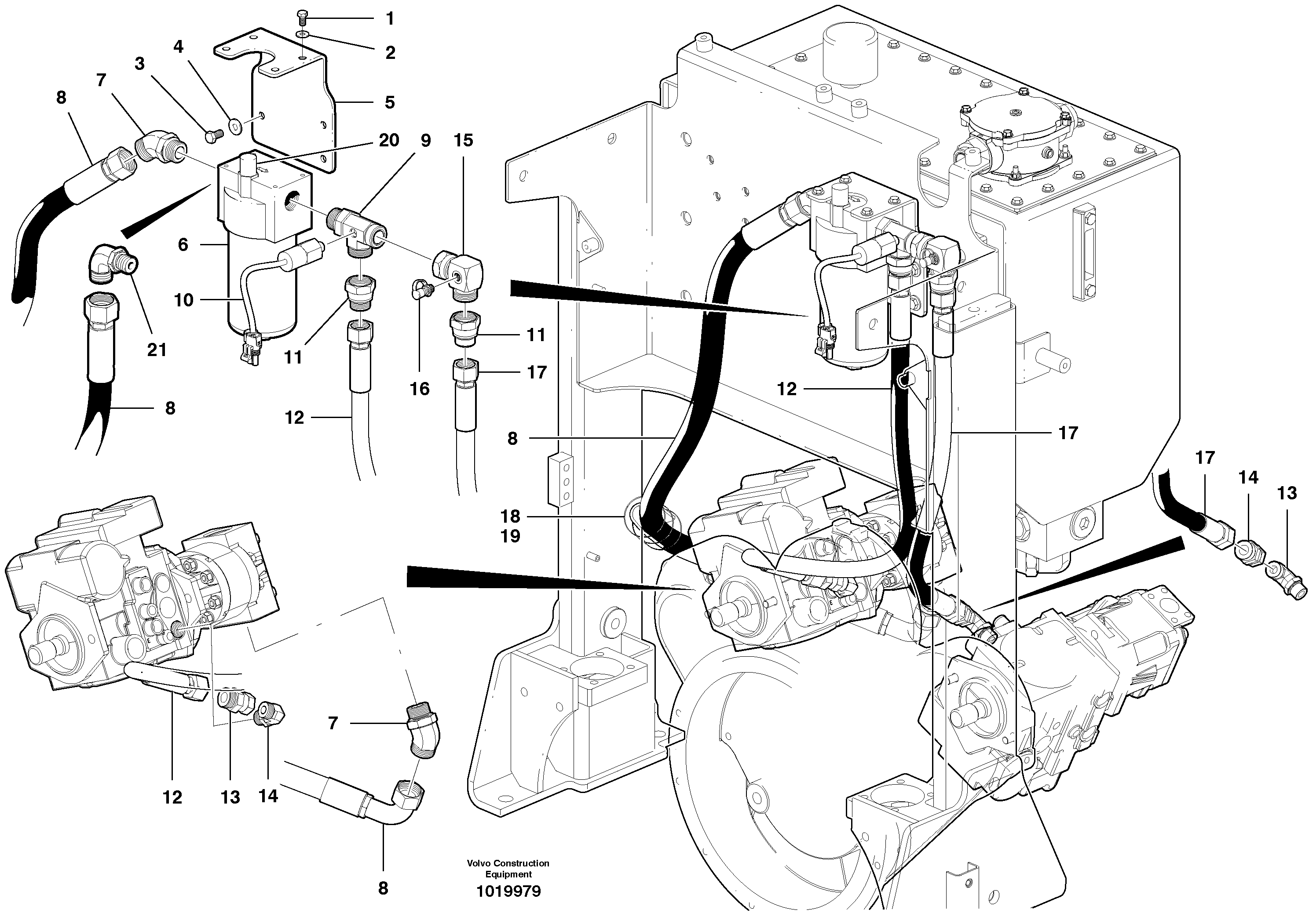 Схема запчастей Volvo G900 MODELS S/N 39300 - - 92806 Charge Pressure Filter Hydraulic Circuit - AWD 