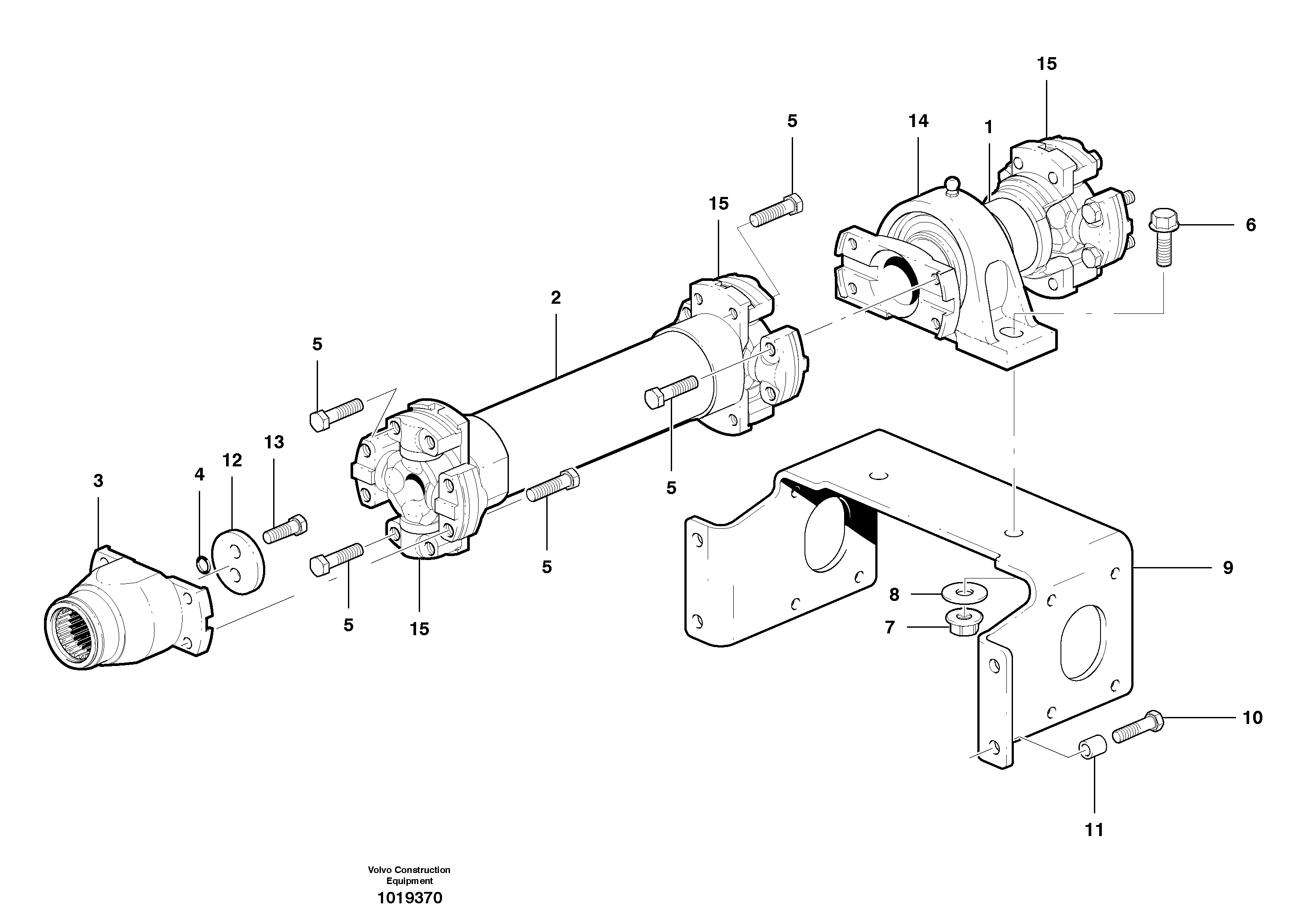 Схема запчастей Volvo G900 MODELS S/N 39300 - - 28620 Lower Drive Shaft - D7 