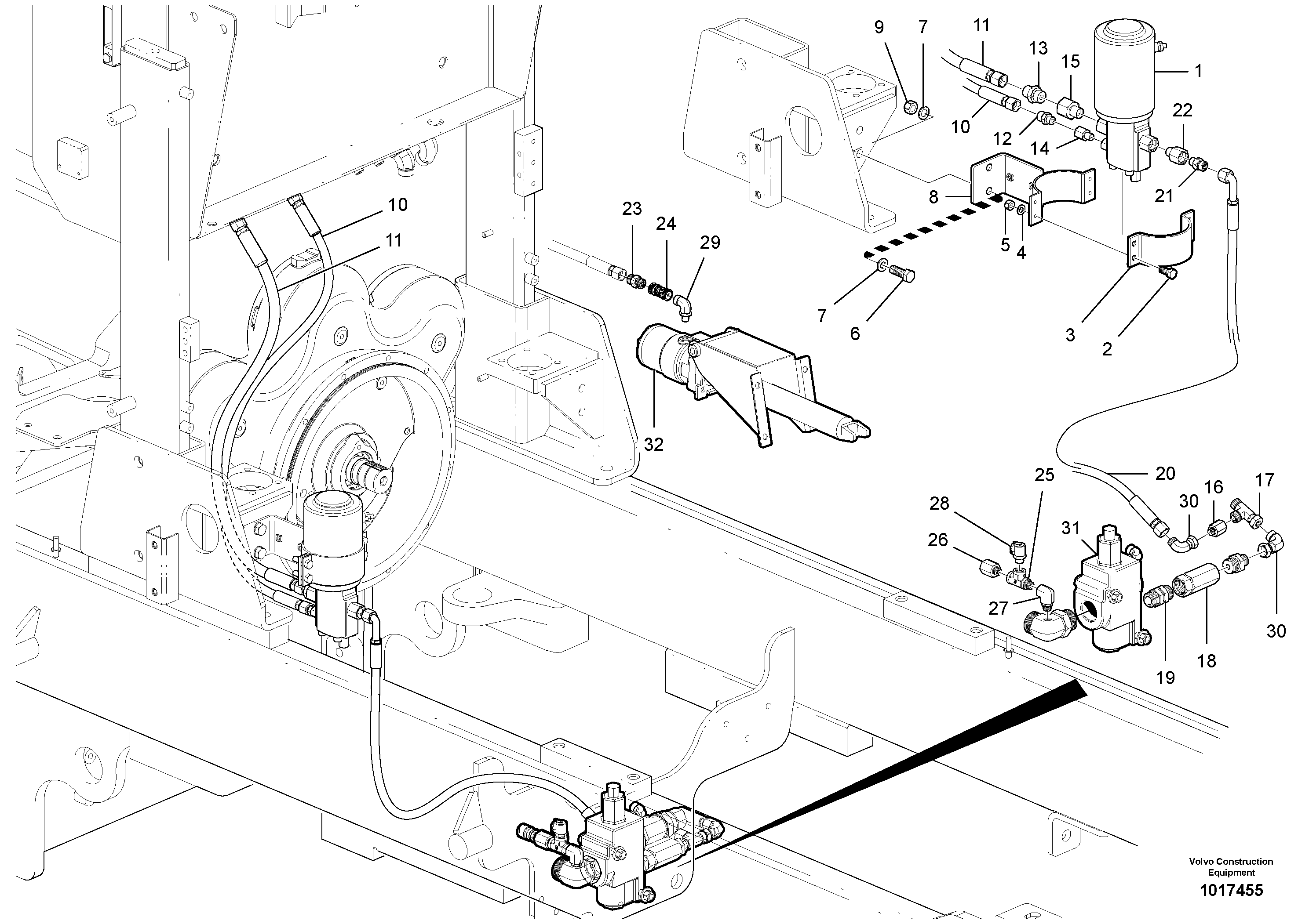 Схема запчастей Volvo G900 MODELS S/N 39300 - - 73854 Secondary steering circuit - D9 