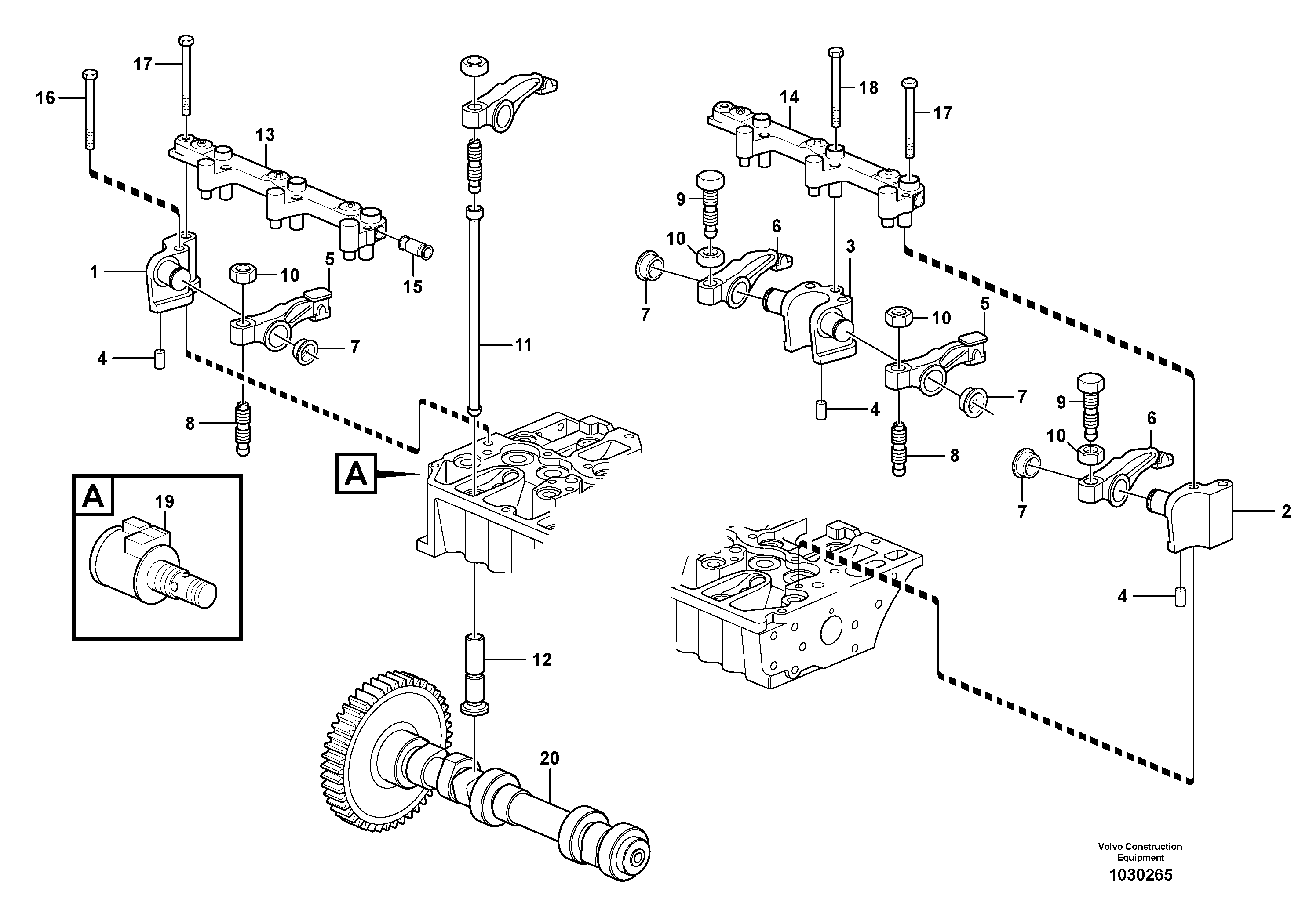 Схема запчастей Volvo G900 MODELS S/N 39300 - - 63287 Valve mechanism - D7 