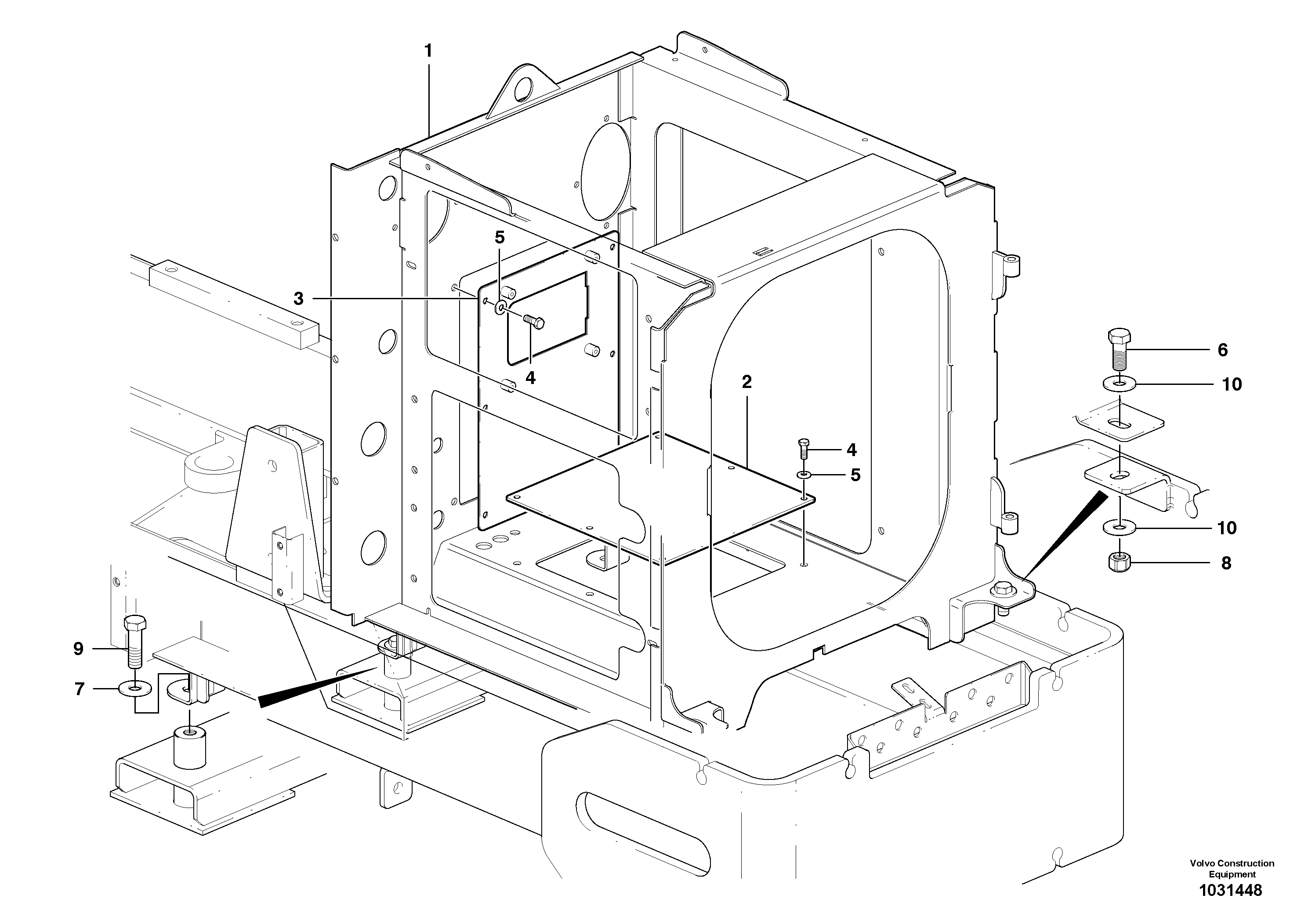 Схема запчастей Volvo G900 MODELS S/N 39300 - - 59898 Radiator Housing - D7 