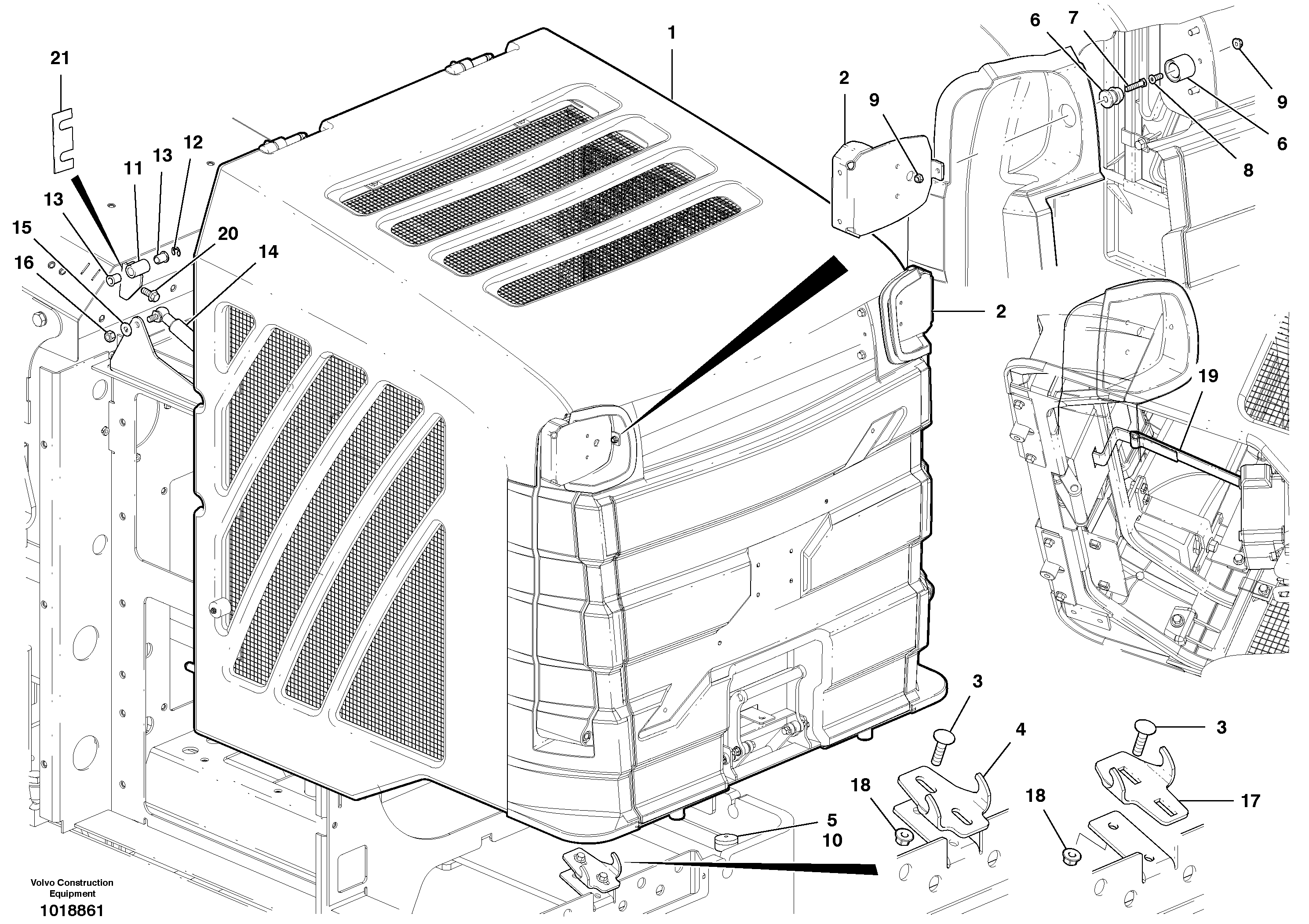 Схема запчастей Volvo G900 MODELS S/N 39300 - - 66602 Radiator Casing Installation 