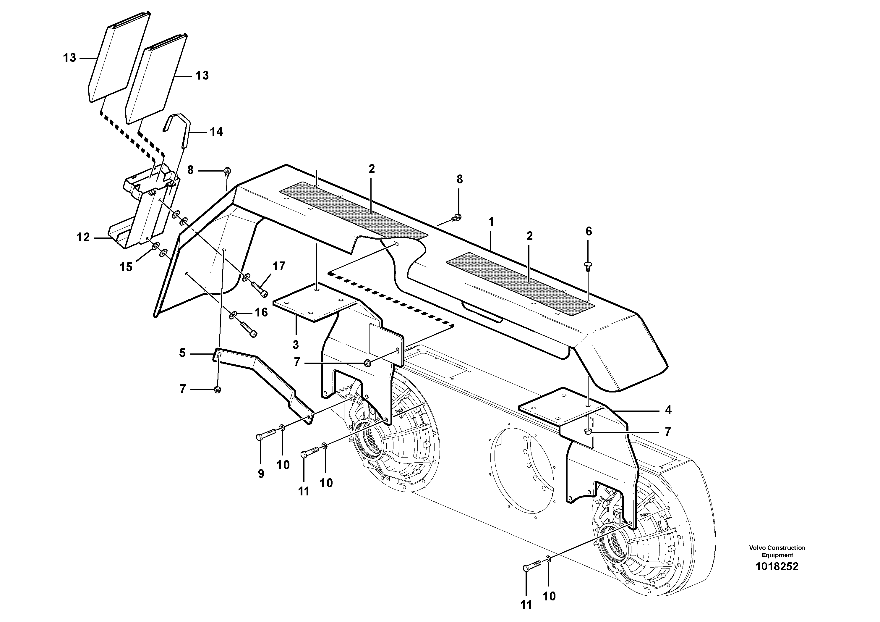 Схема запчастей Volvo G900 MODELS S/N 39300 - - 72274 Fender, rear 