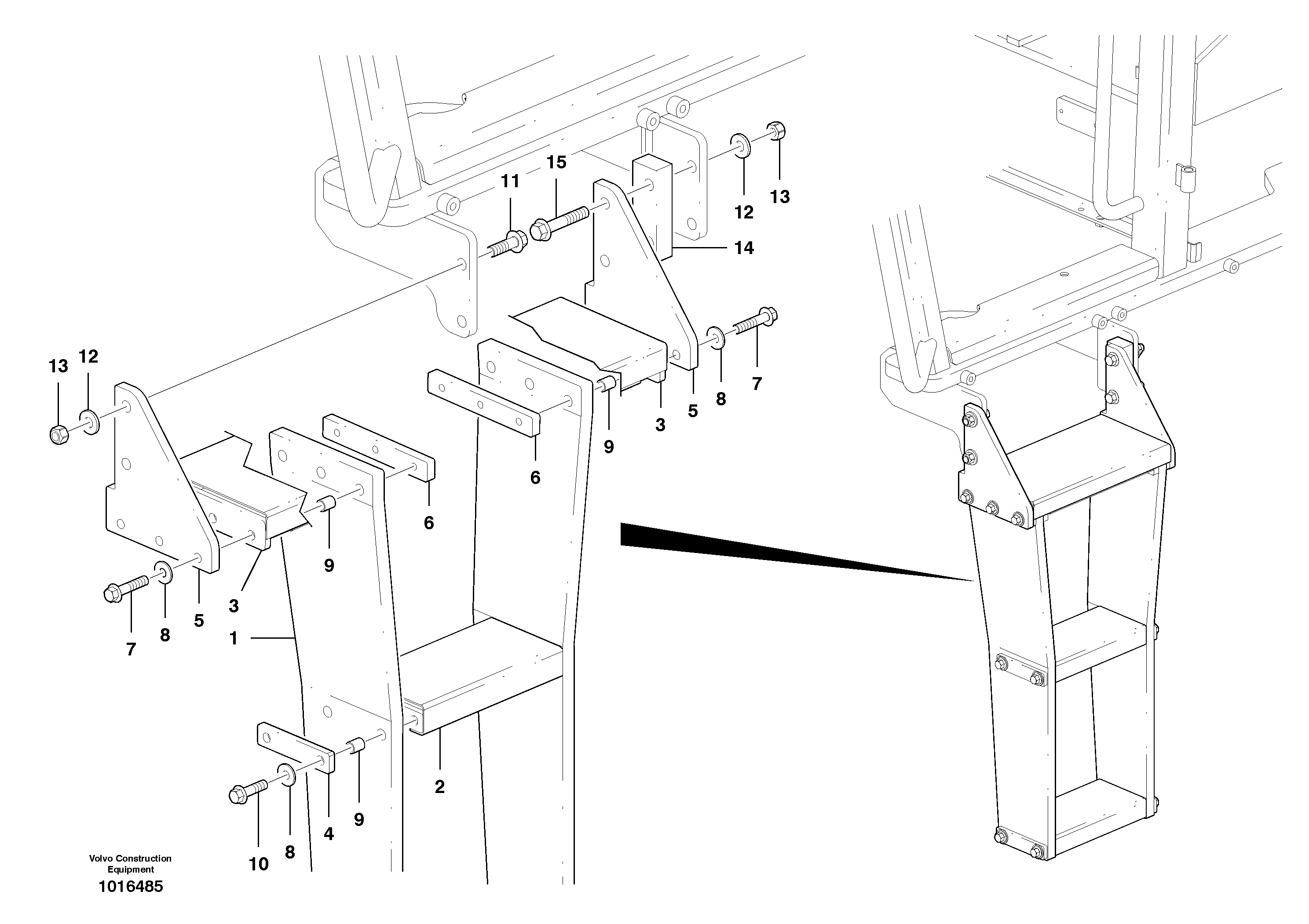 Схема запчастей Volvo G900 MODELS S/N 39300 - - 264 Cab step 