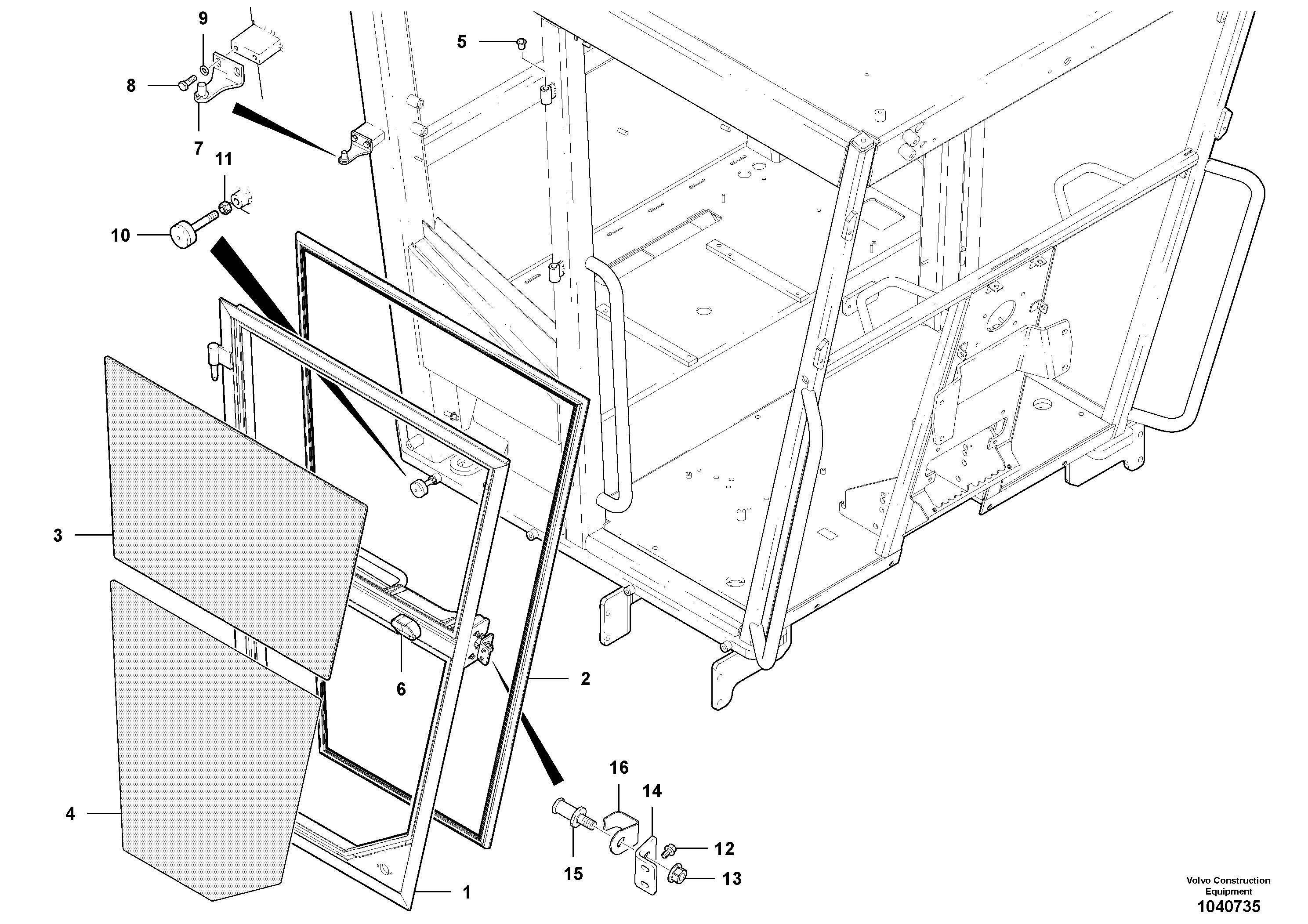 Схема запчастей Volvo G900 MODELS S/N 39300 - - 59837 Doors and latch 