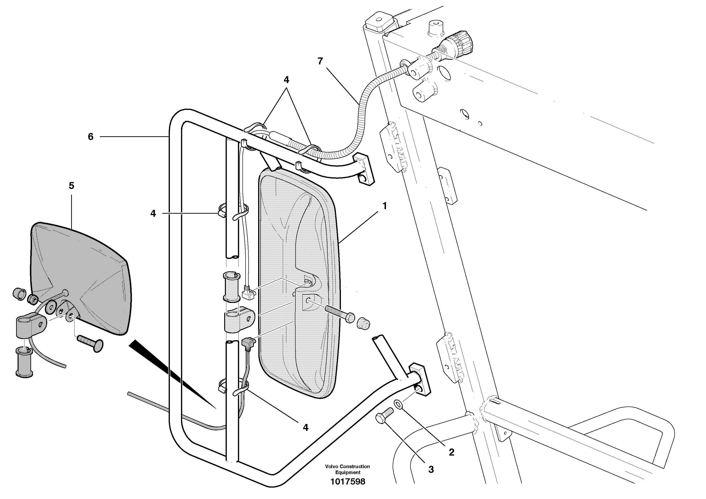 Схема запчастей Volvo G900 MODELS S/N 39300 - - 267 External Mirrors and Brackets 