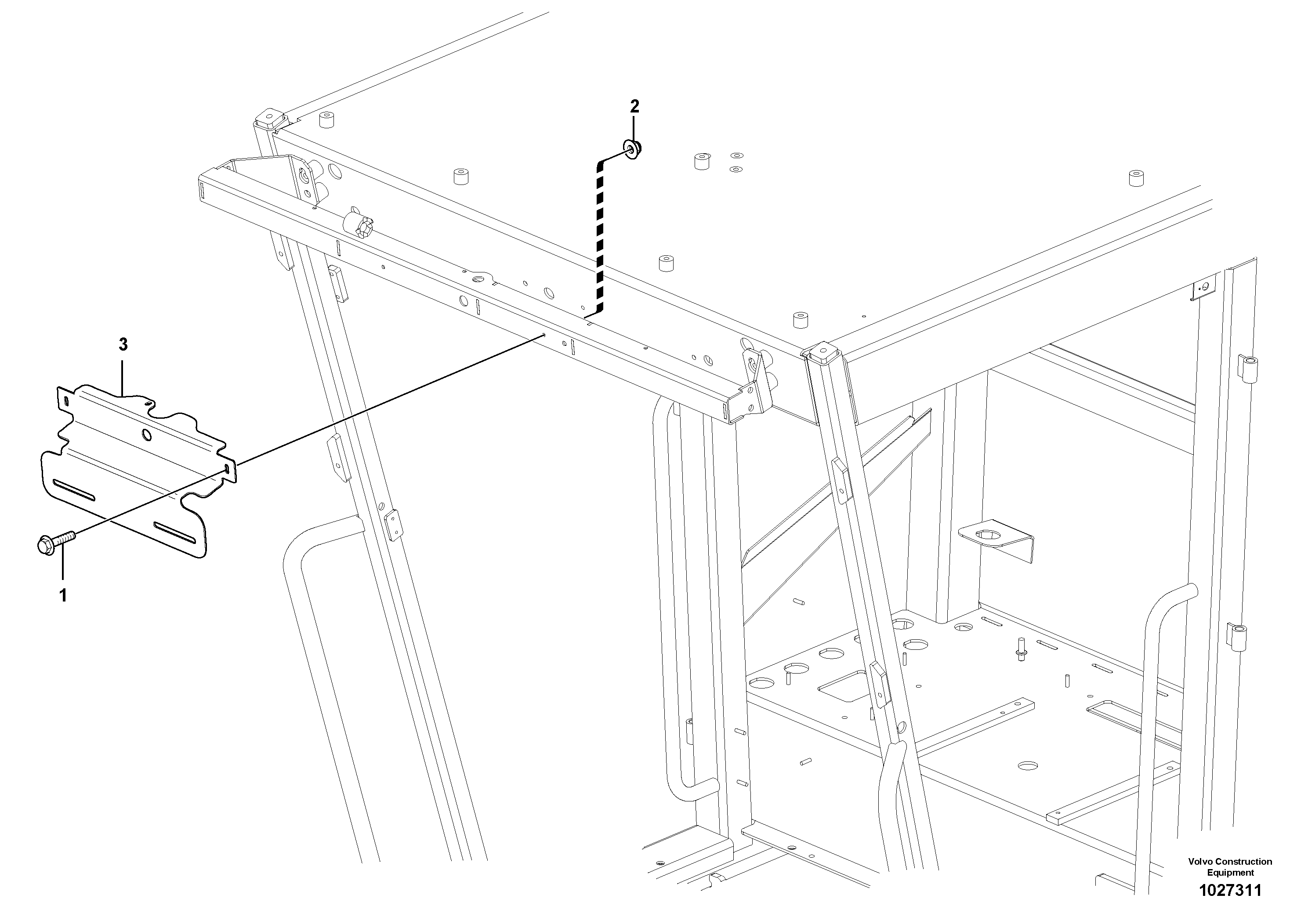 Схема запчастей Volvo G900 MODELS S/N 39300 - - 2049 Front license plate bracket 