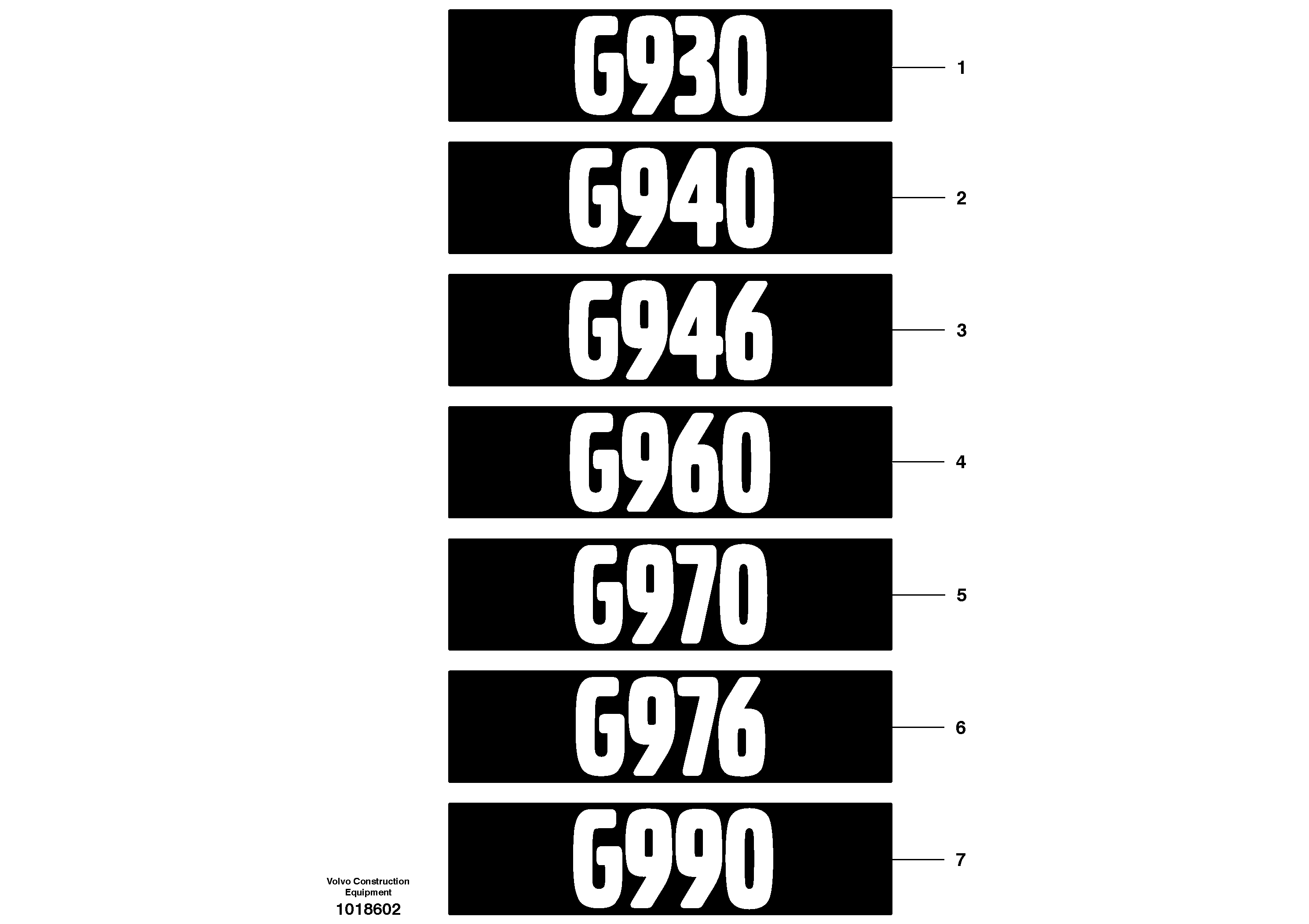 Схема запчастей Volvo G900 MODELS S/N 39300 - - 2076 Decals - grader models 
