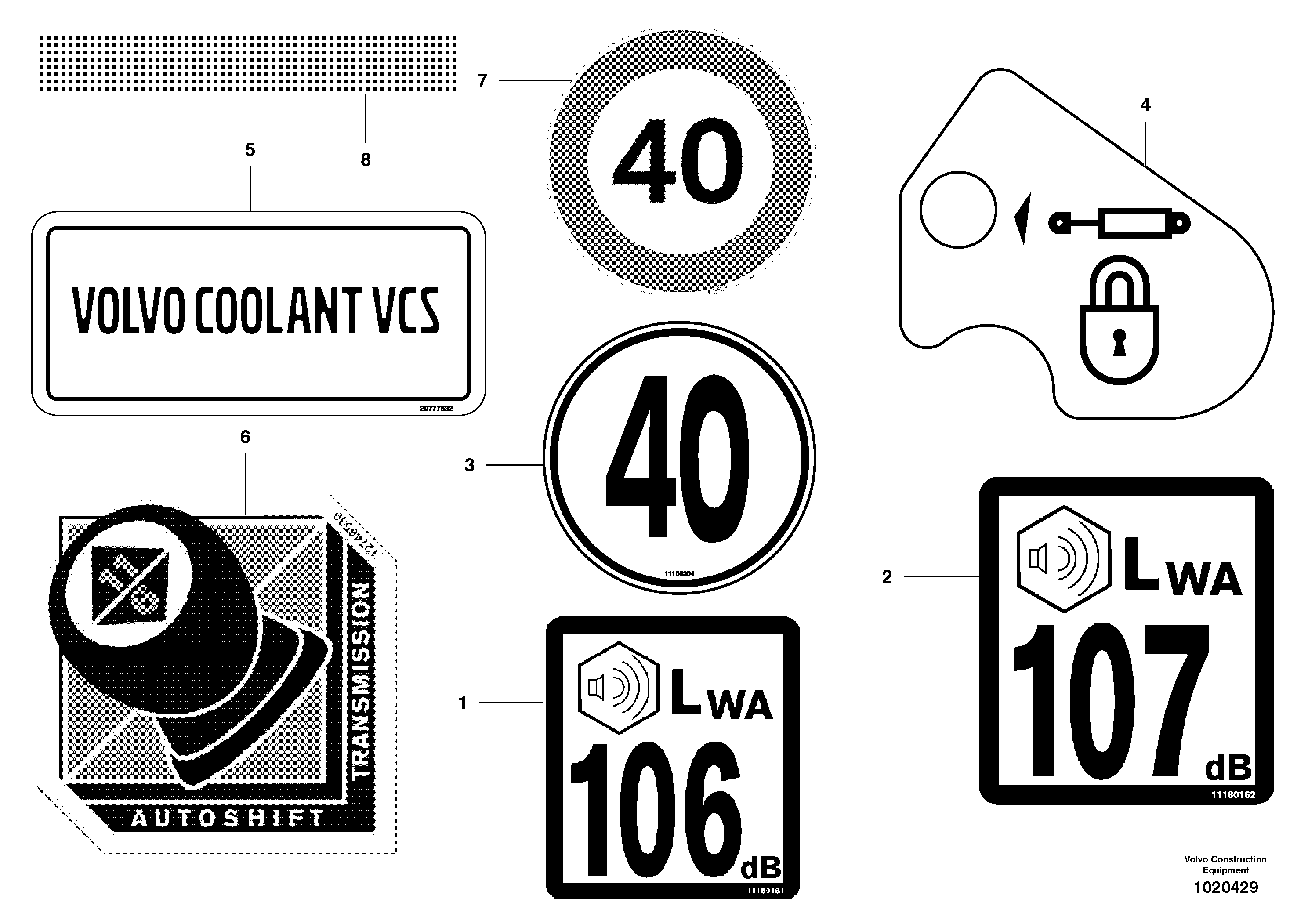 Схема запчастей Volvo G900 MODELS S/N 39300 - - 2087 Decals - Extra 