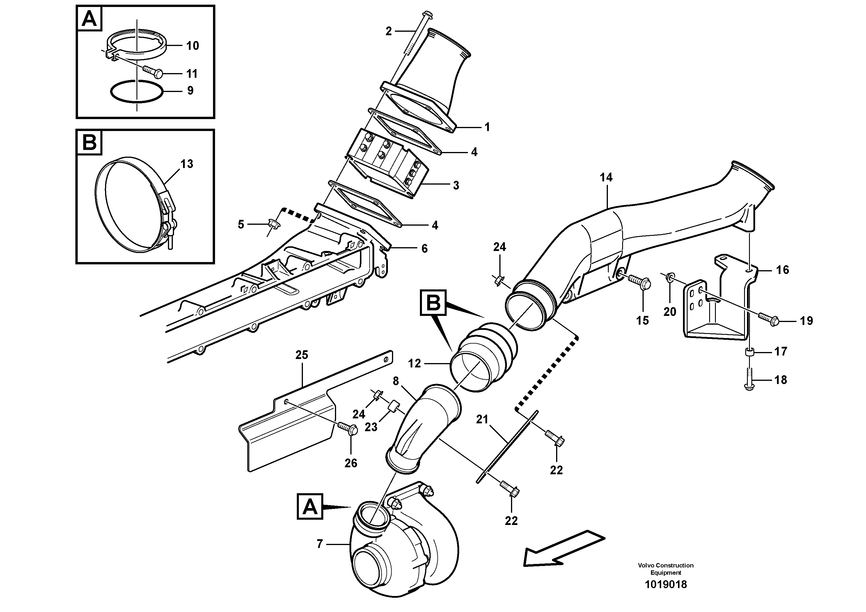 Схема запчастей Volvo G900 MODELS S/N 39300 - - 29223 Intercooler - D9 