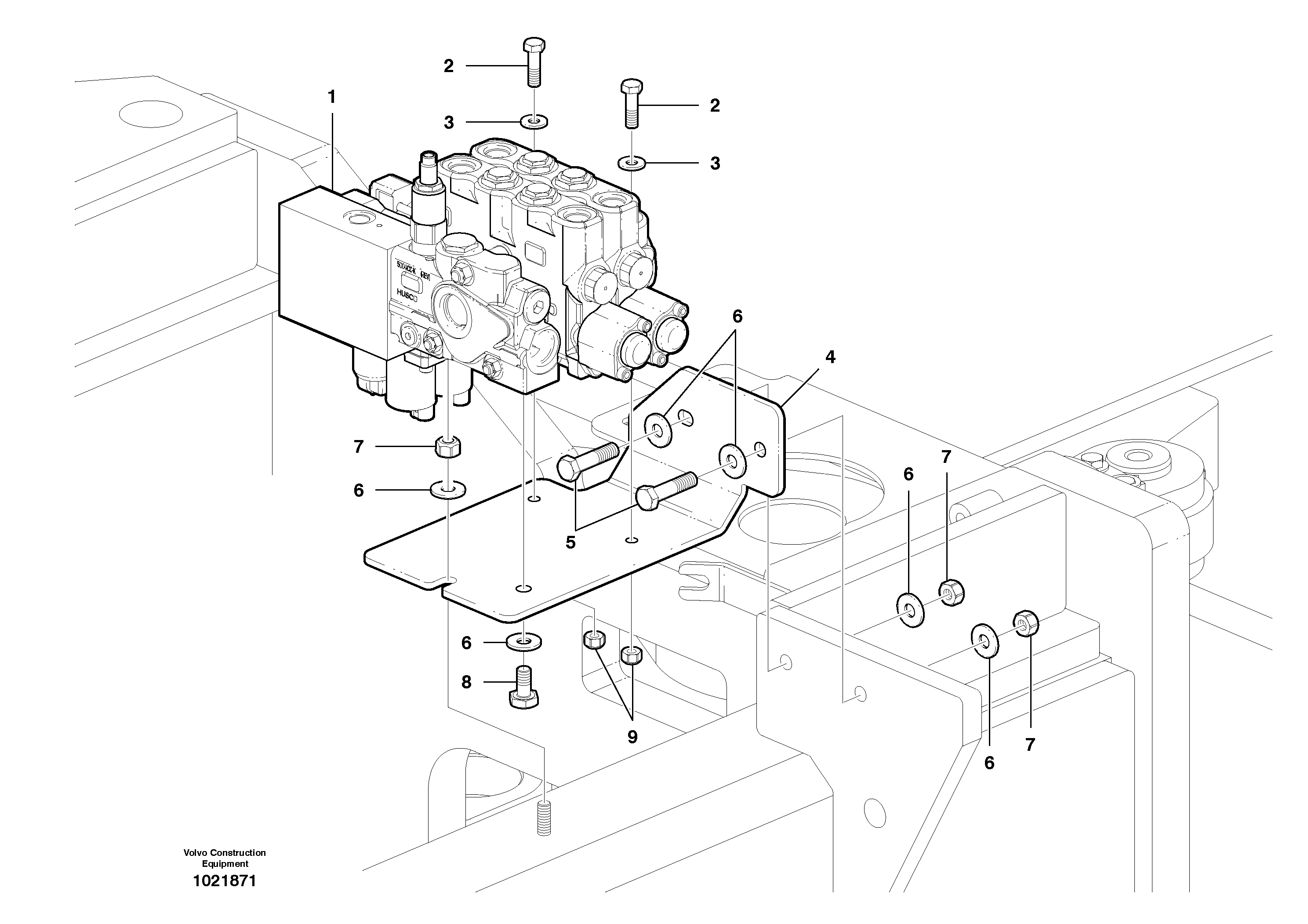 Схема запчастей Volvo G900 MODELS S/N 39300 - - 10903 Front Auxiliary Manifold Valve - 2 Bank 