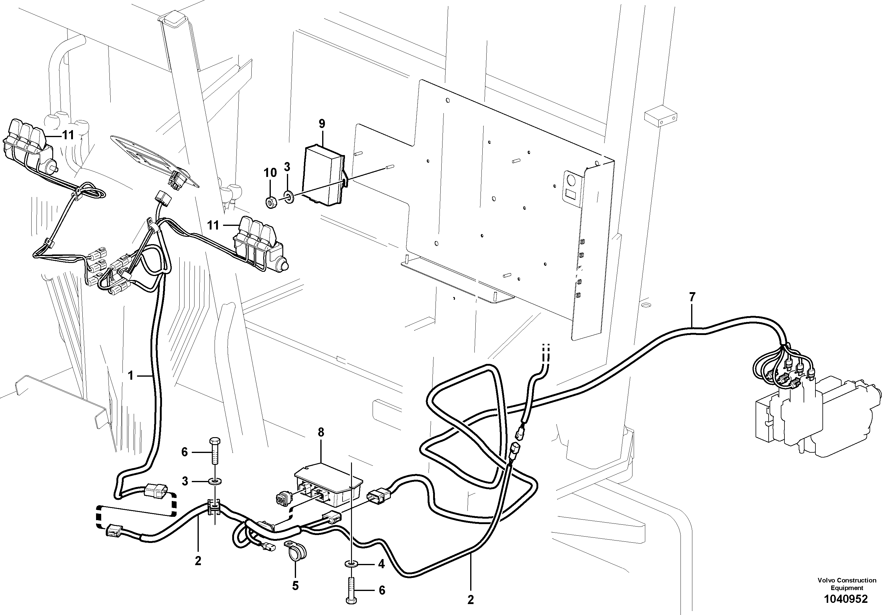 Схема запчастей Volvo G900 MODELS S/N 39300 - - 12156 Auxiliary Valve Electrical - Front 
