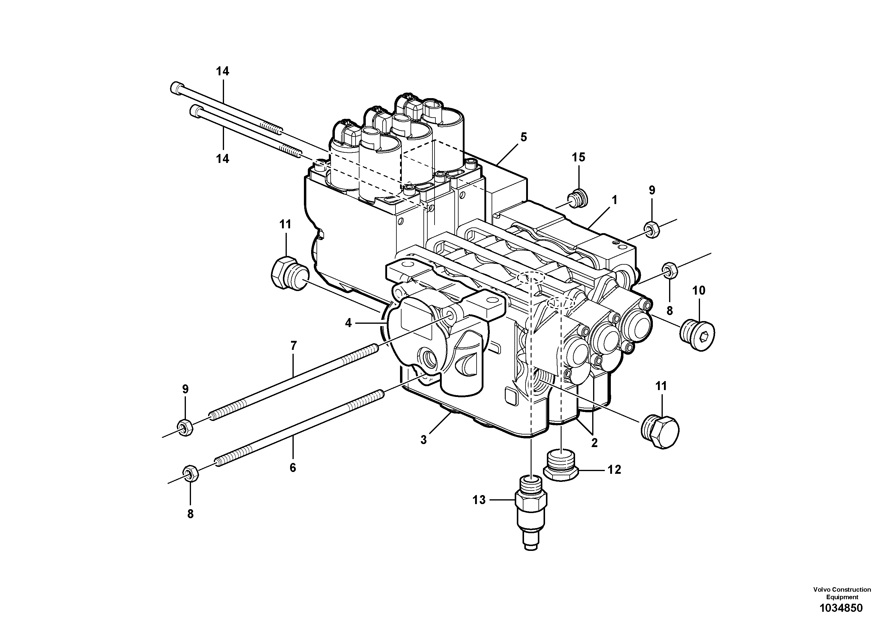 Схема запчастей Volvo G900 MODELS S/N 39300 - - 2127 Control valve - 3 bank 