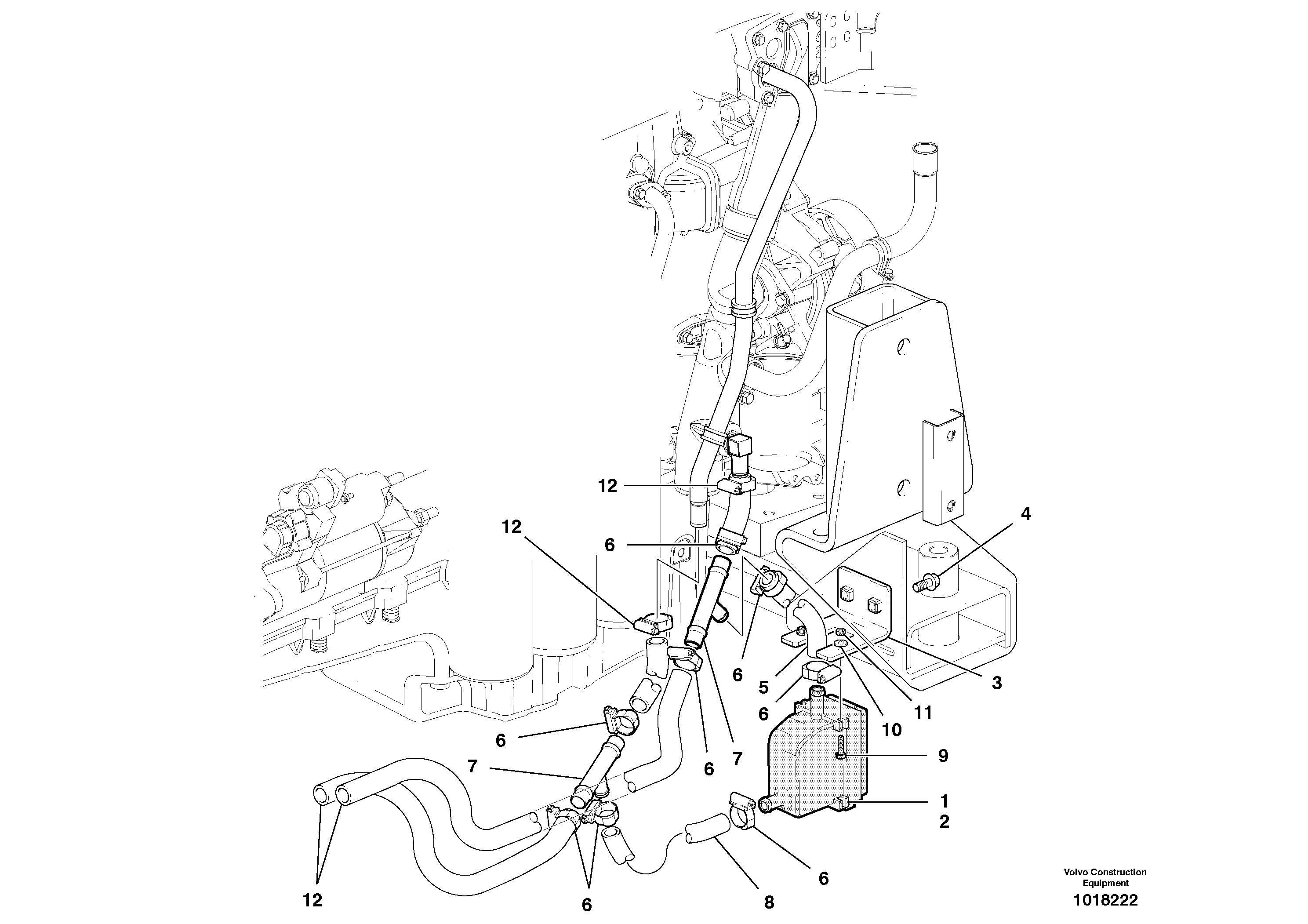 Схема запчастей Volvo G900 MODELS S/N 39300 - - 26336 Recirculating coolant heater installation - D9 