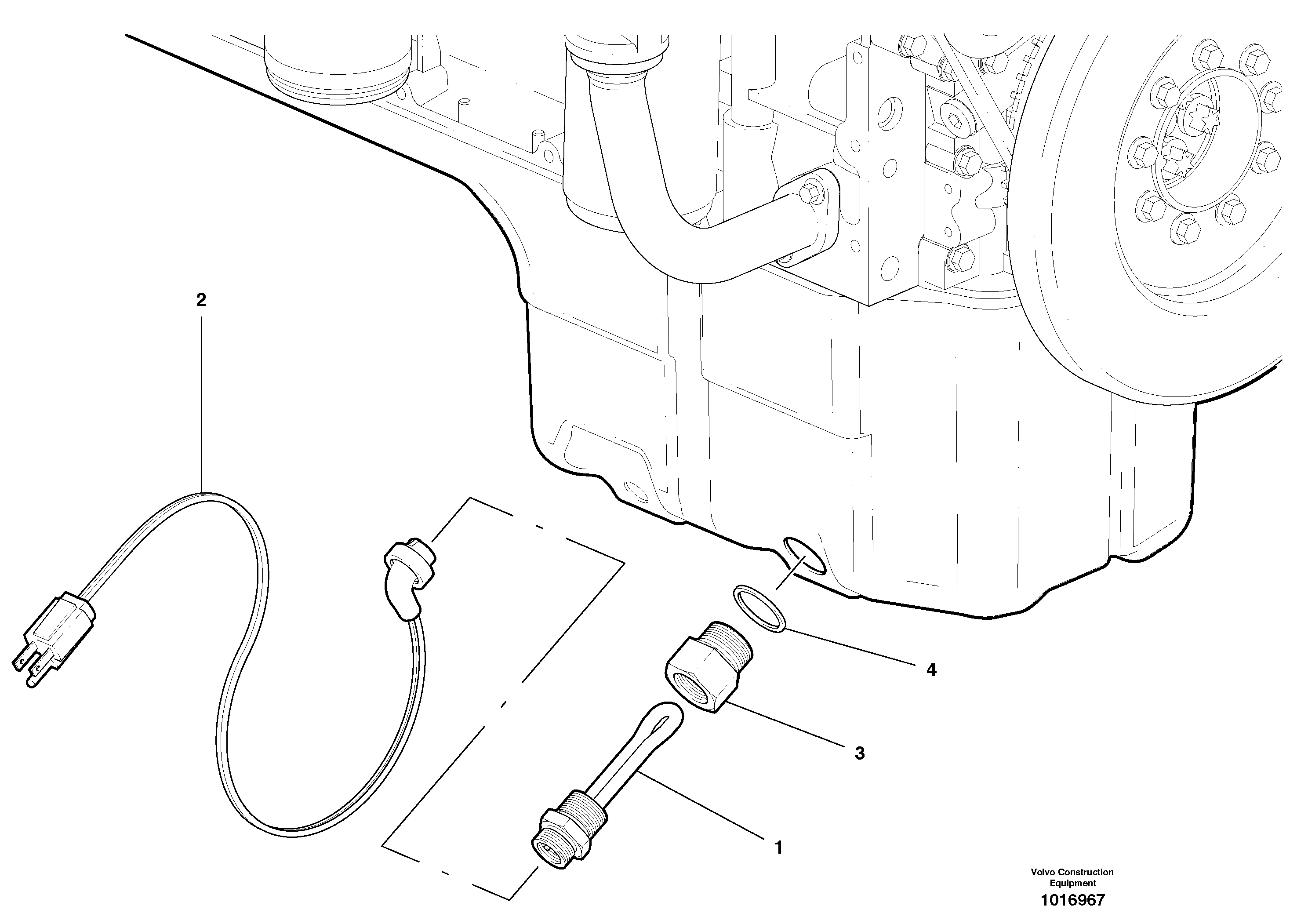 Схема запчастей Volvo G900 MODELS S/N 39300 - - 26340 Oil Sump Heater - D7 