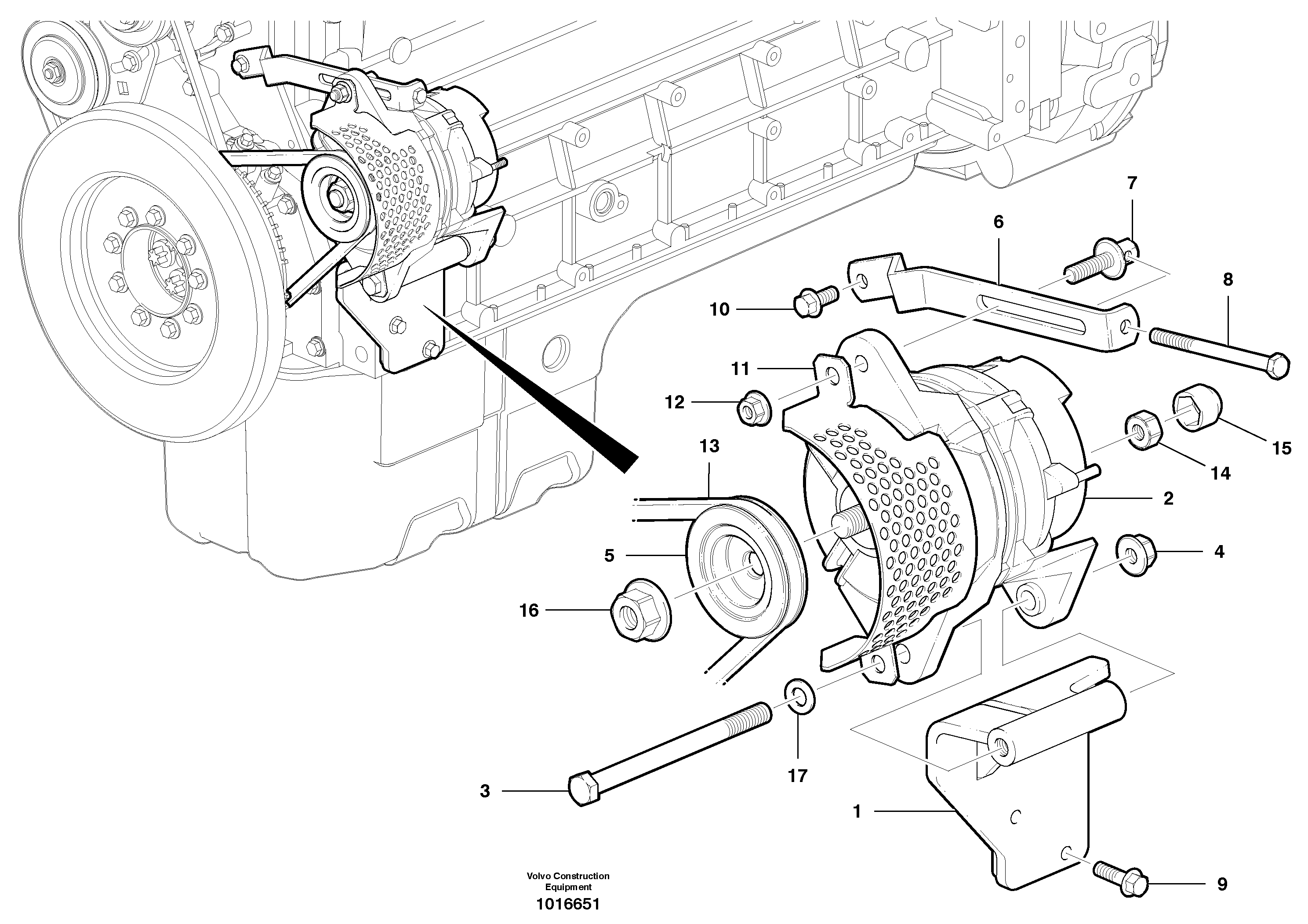 Схема запчастей Volvo G900 MODELS S/N 39300 - - 103610 Alternator - D7 