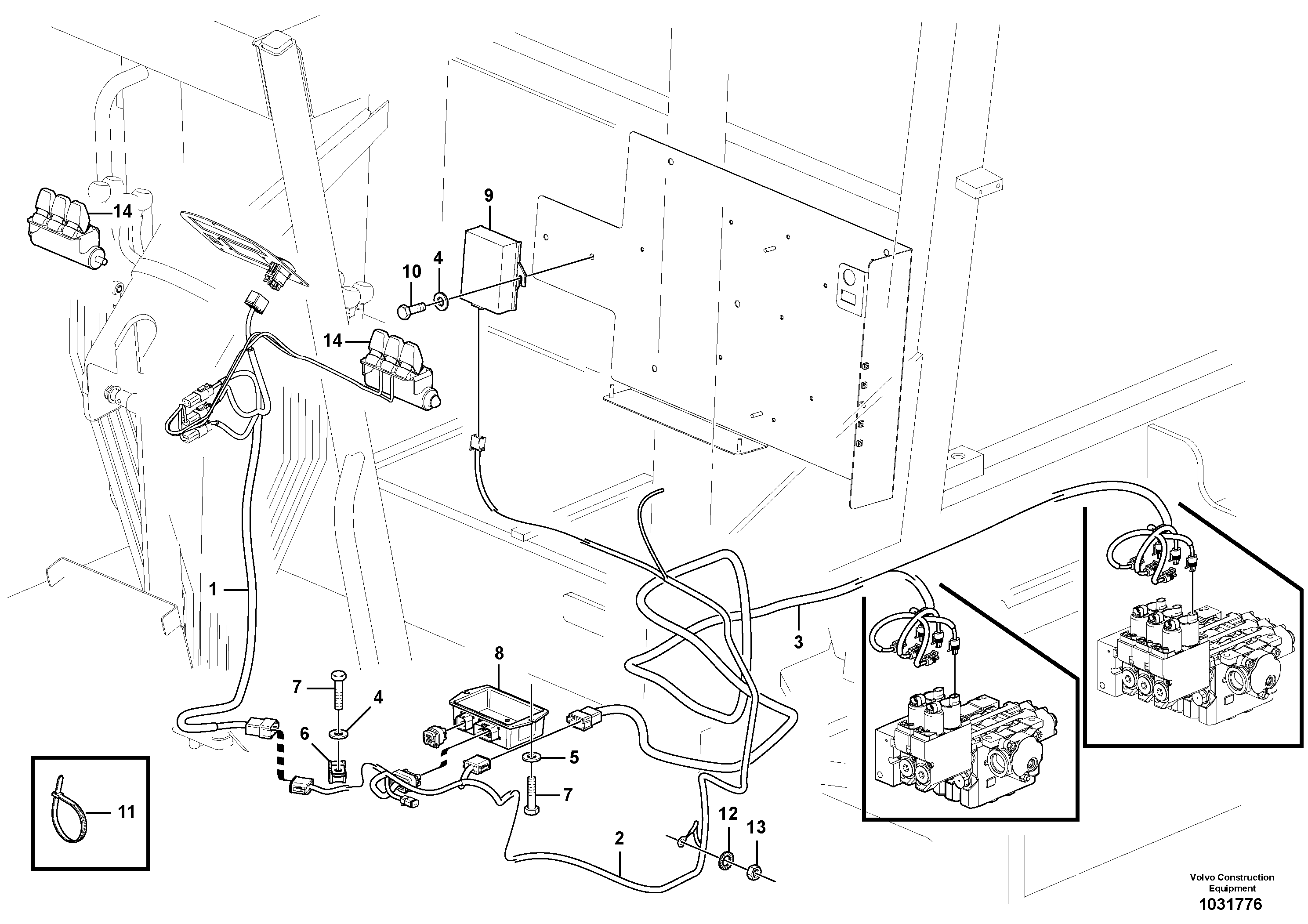 Схема запчастей Volvo G900 MODELS S/N 39300 - - 42921 Auxiliary Valve Electrical - Rear 