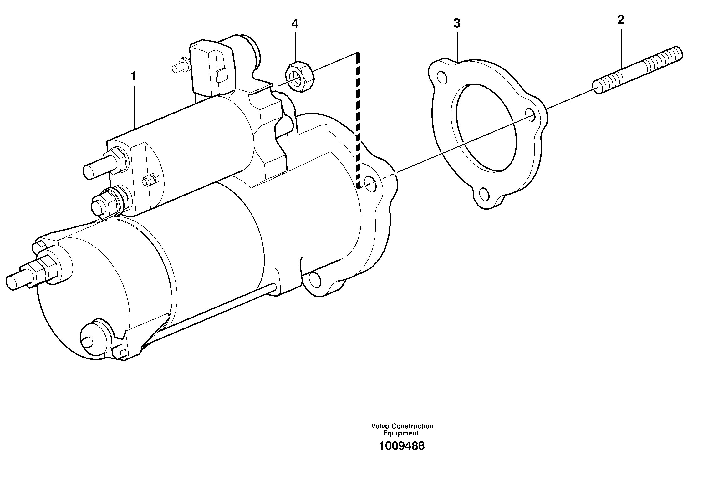 Схема запчастей Volvo G900 MODELS S/N 39300 - - 31194 Starter motor with assembling details - D9 