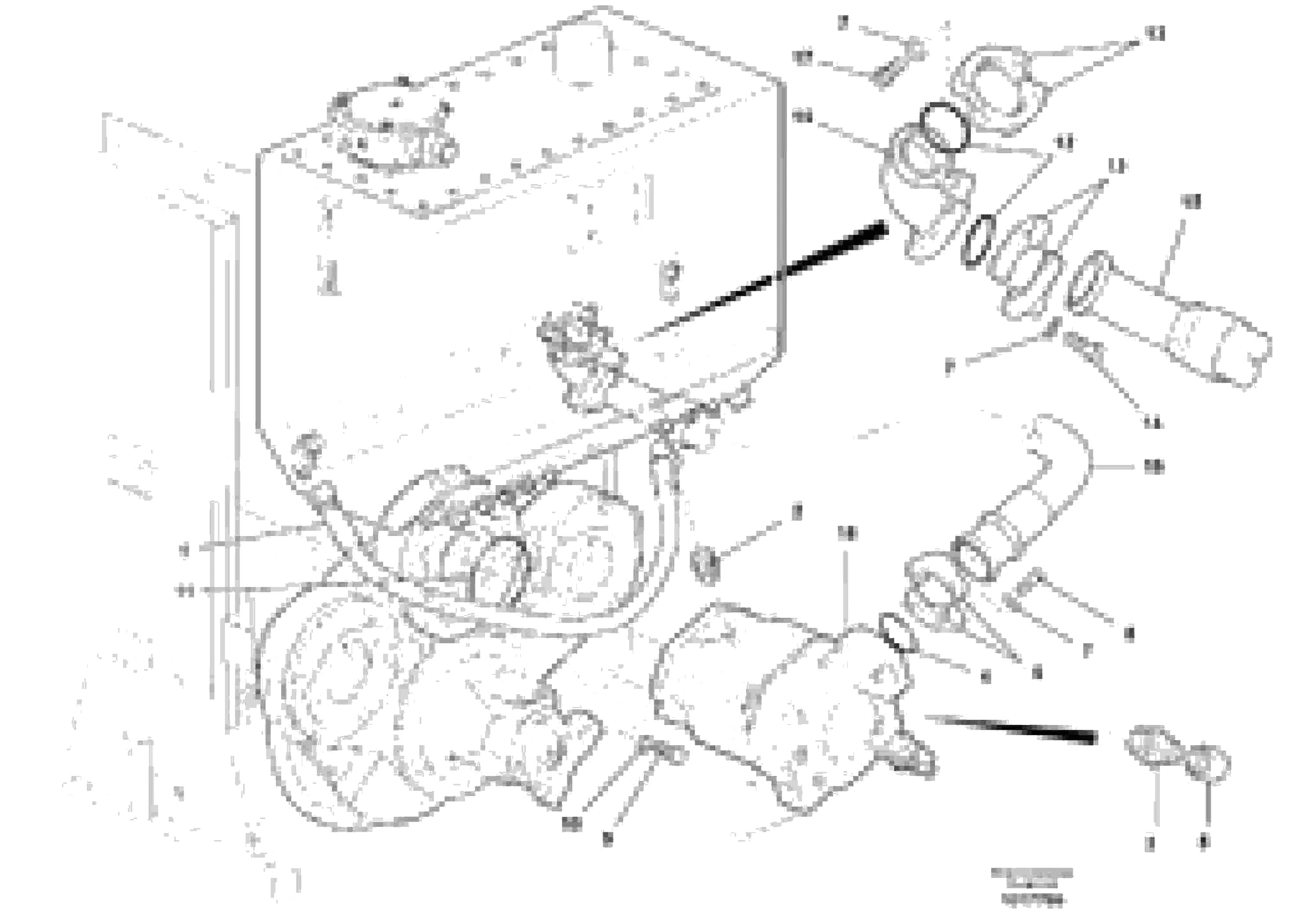 Схема запчастей Volvo G900 MODELS S/N 39300 - - 3386 Steering and implement pump - rear circuit 