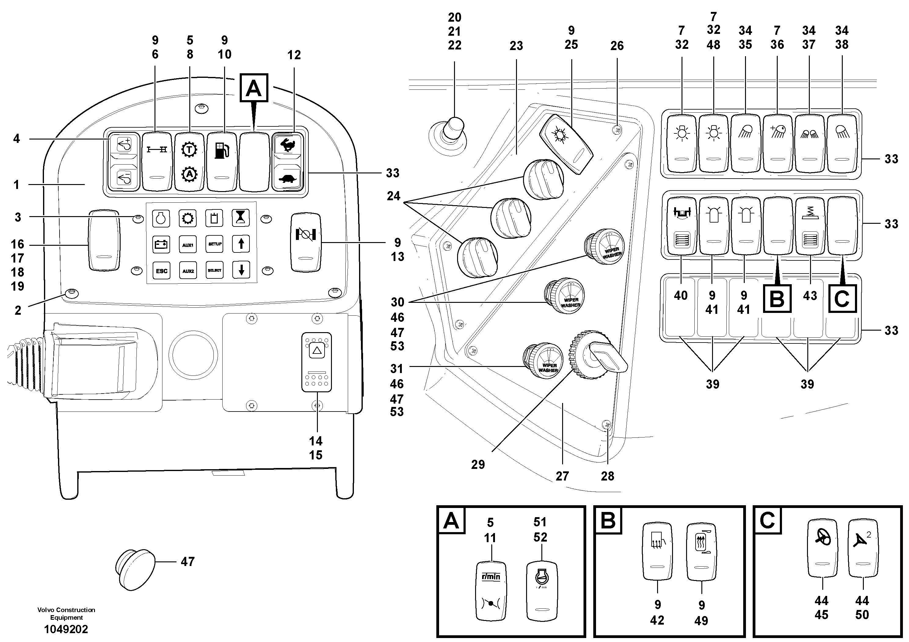 Схема запчастей Volvo G900 MODELS S/N 39300 - - 102953 Switches 