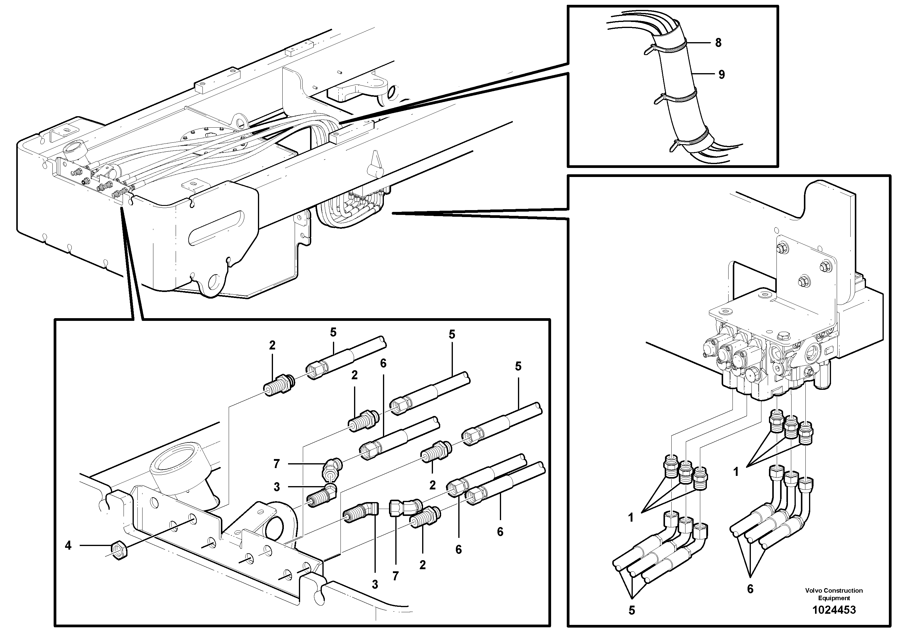 Схема запчастей Volvo G900 MODELS S/N 39300 - - 2885 Auxiliary 3 Bank Circuit - valve to rear 