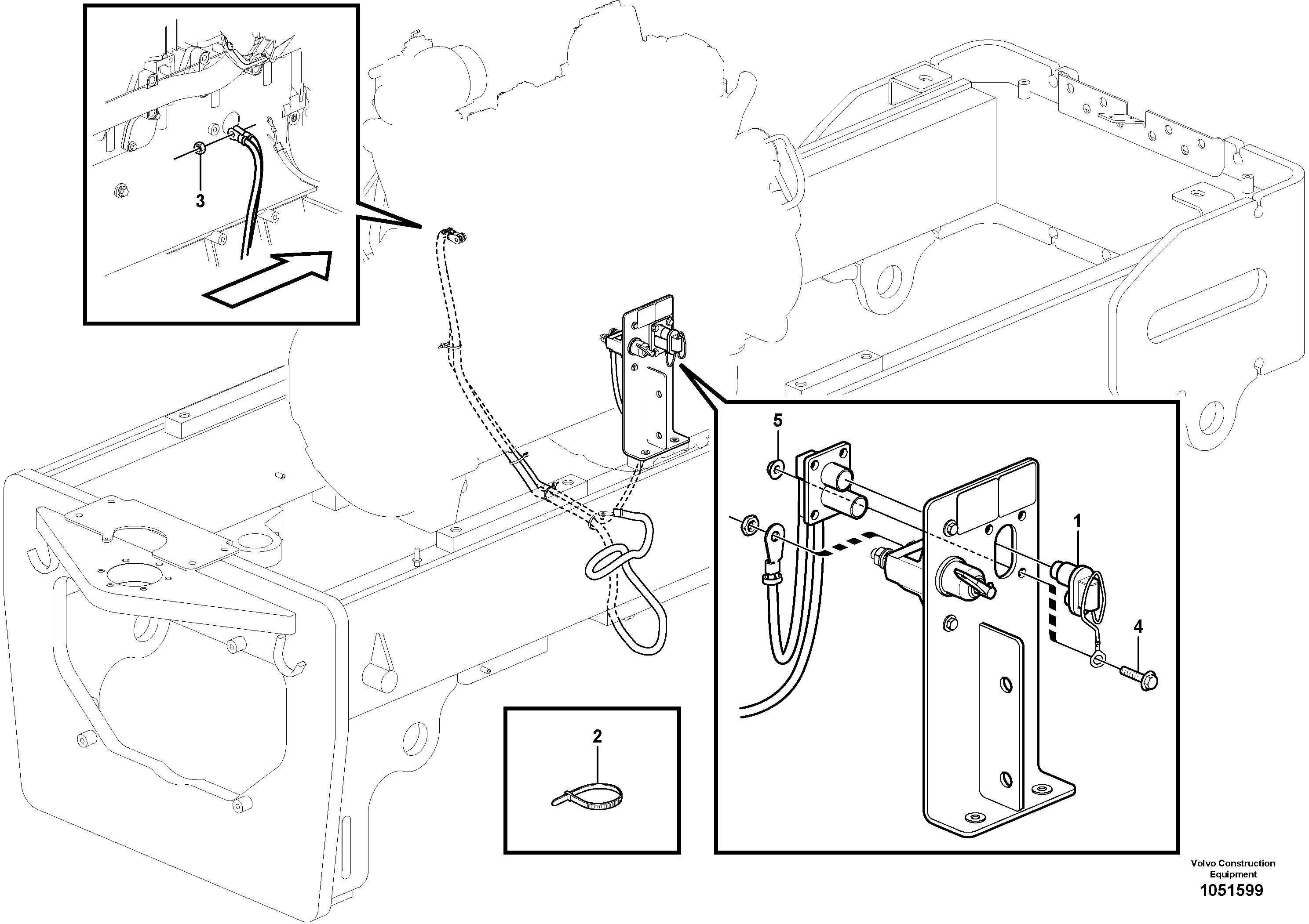 Схема запчастей Volvo G900 MODELS S/N 39300 - - 4233 Remote Battery Connector 