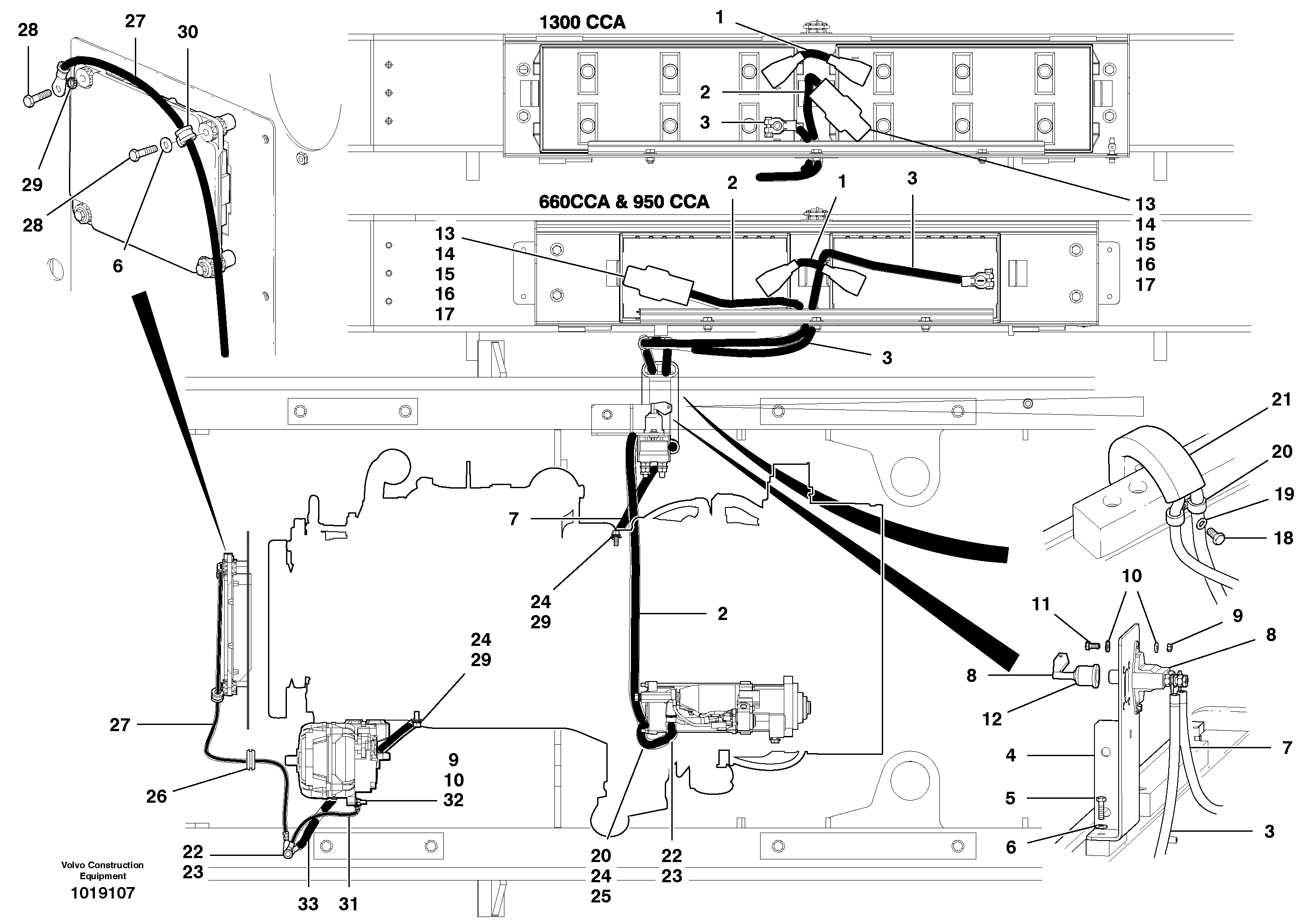 Схема запчастей Volvo G900 MODELS S/N 39300 - - 42706 Battery Cable 