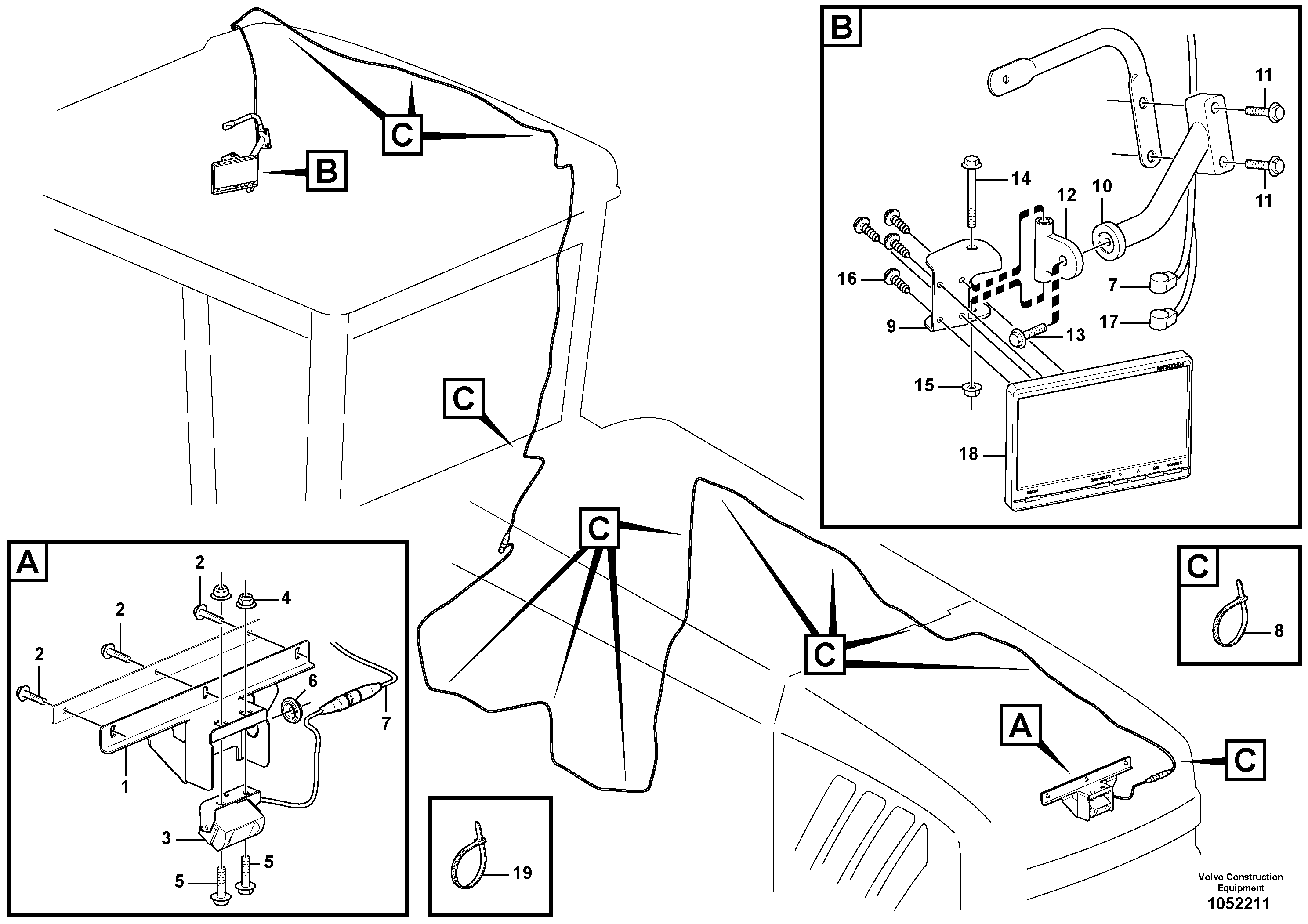 Схема запчастей Volvo G900 MODELS S/N 39300 - - 106221 Camera inclusive monitor 
