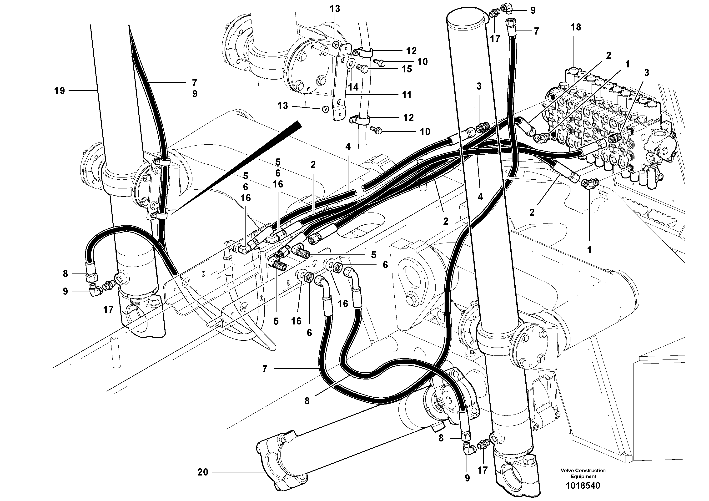 Схема запчастей Volvo G900 MODELS S/N 39300 - - 105920 Blade lift circuit 