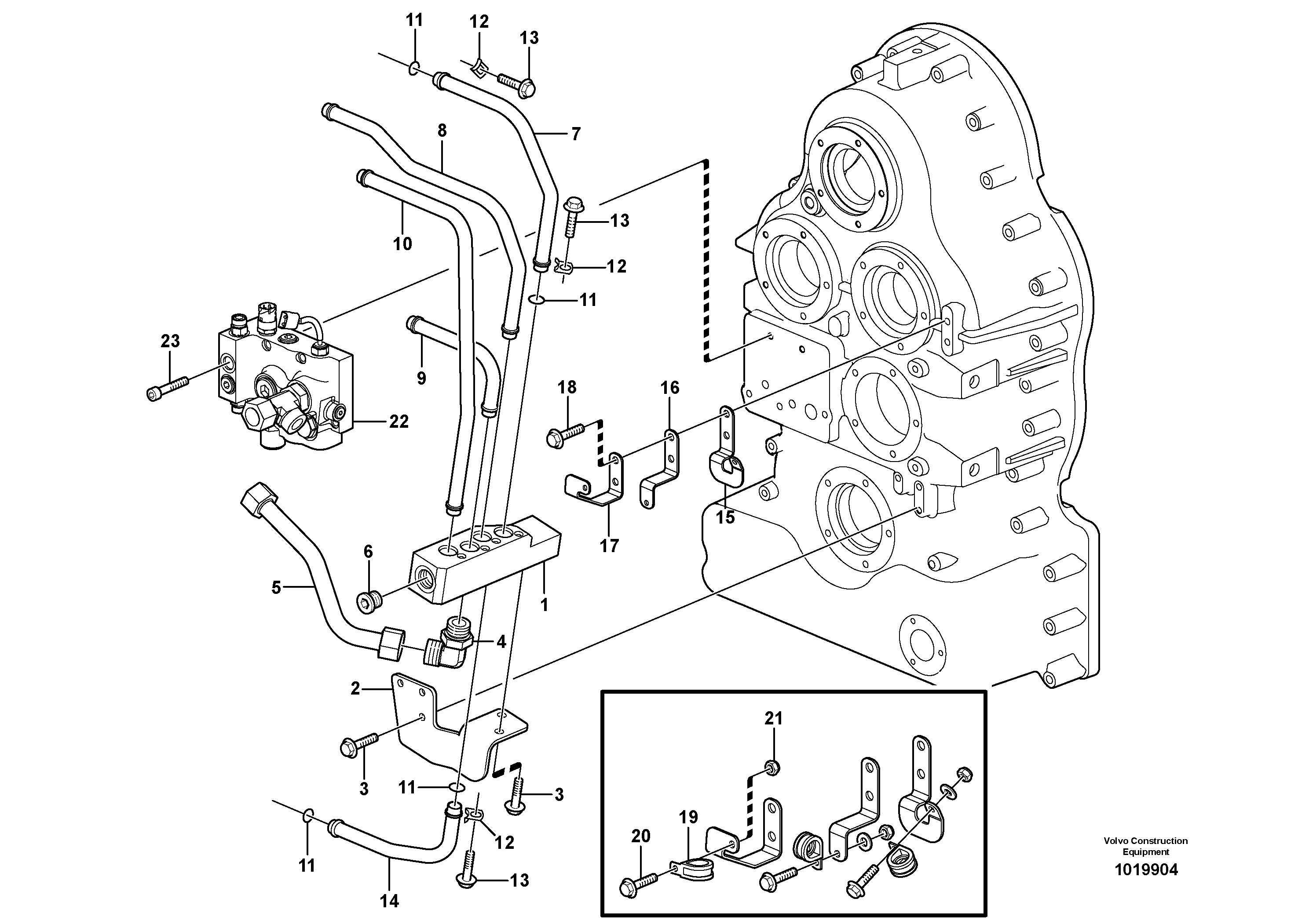 Схема запчастей Volvo G900 MODELS S/N 39300 - - 30902 Lubricating oil valve with fitting parts 