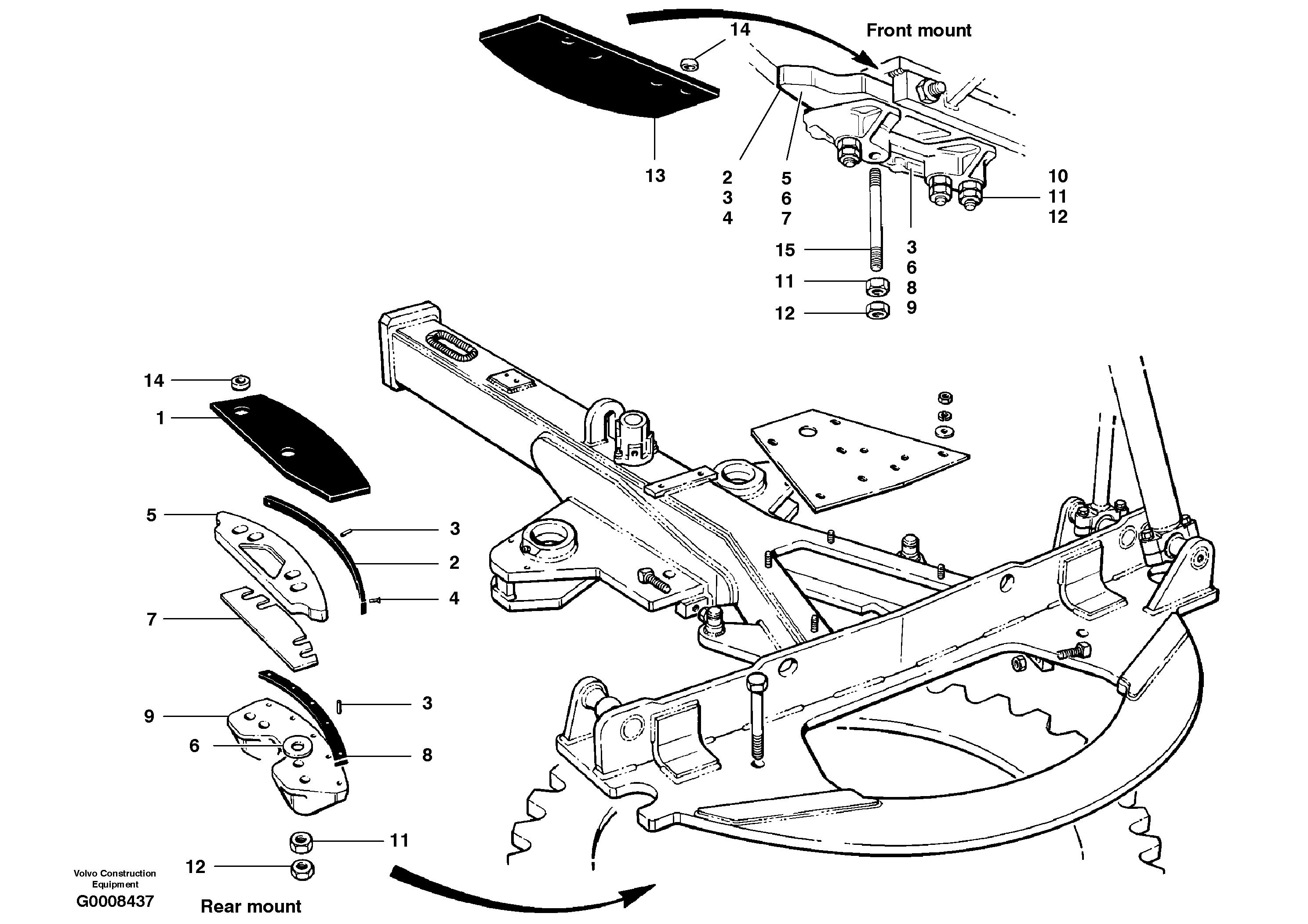 Схема запчастей Volvo G900 MODELS S/N 39300 - - 46911 Circle turn - rear 