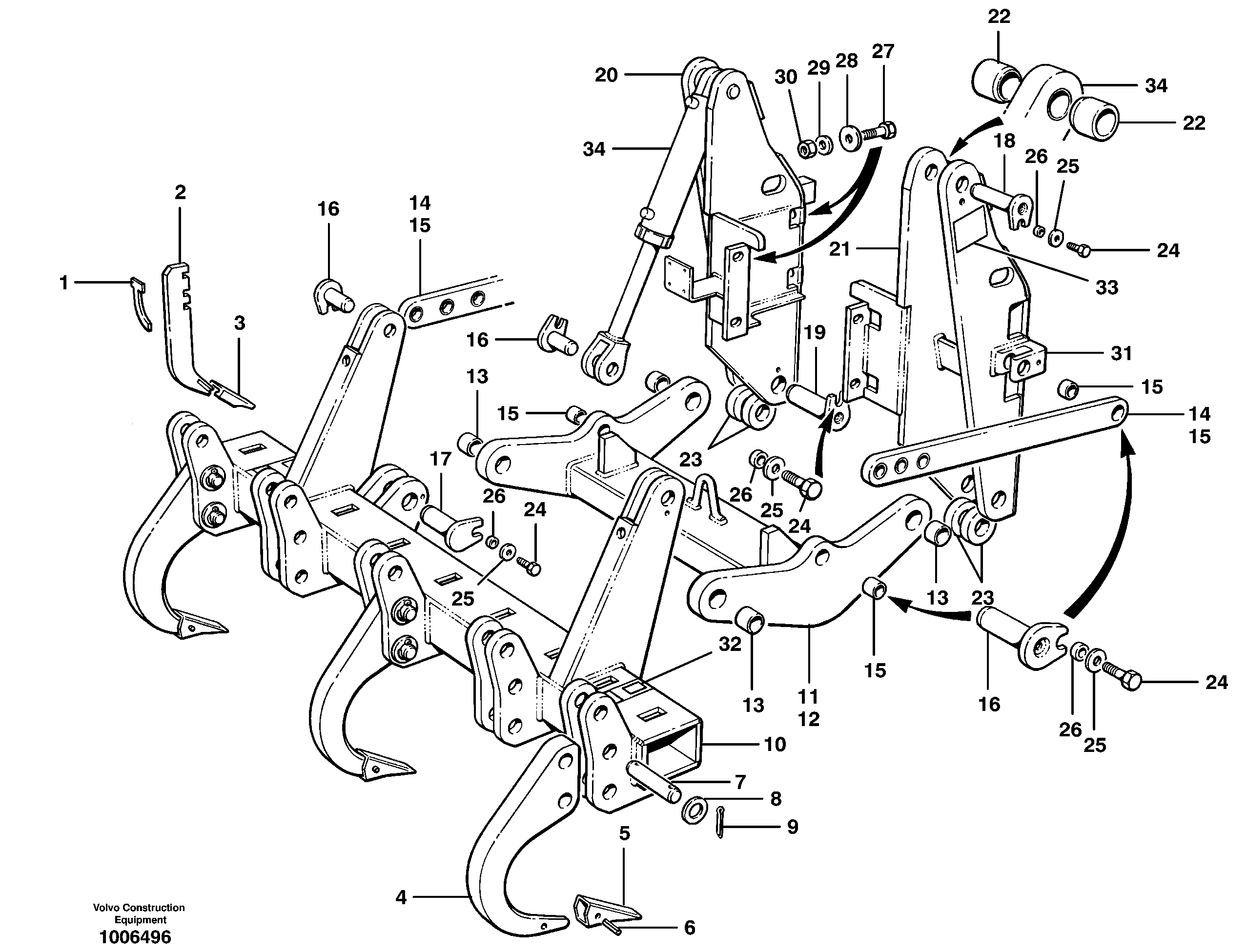 Схема запчастей Volvo G700 MODELS S/N 33000 - - 30979 Рыхлитель 
