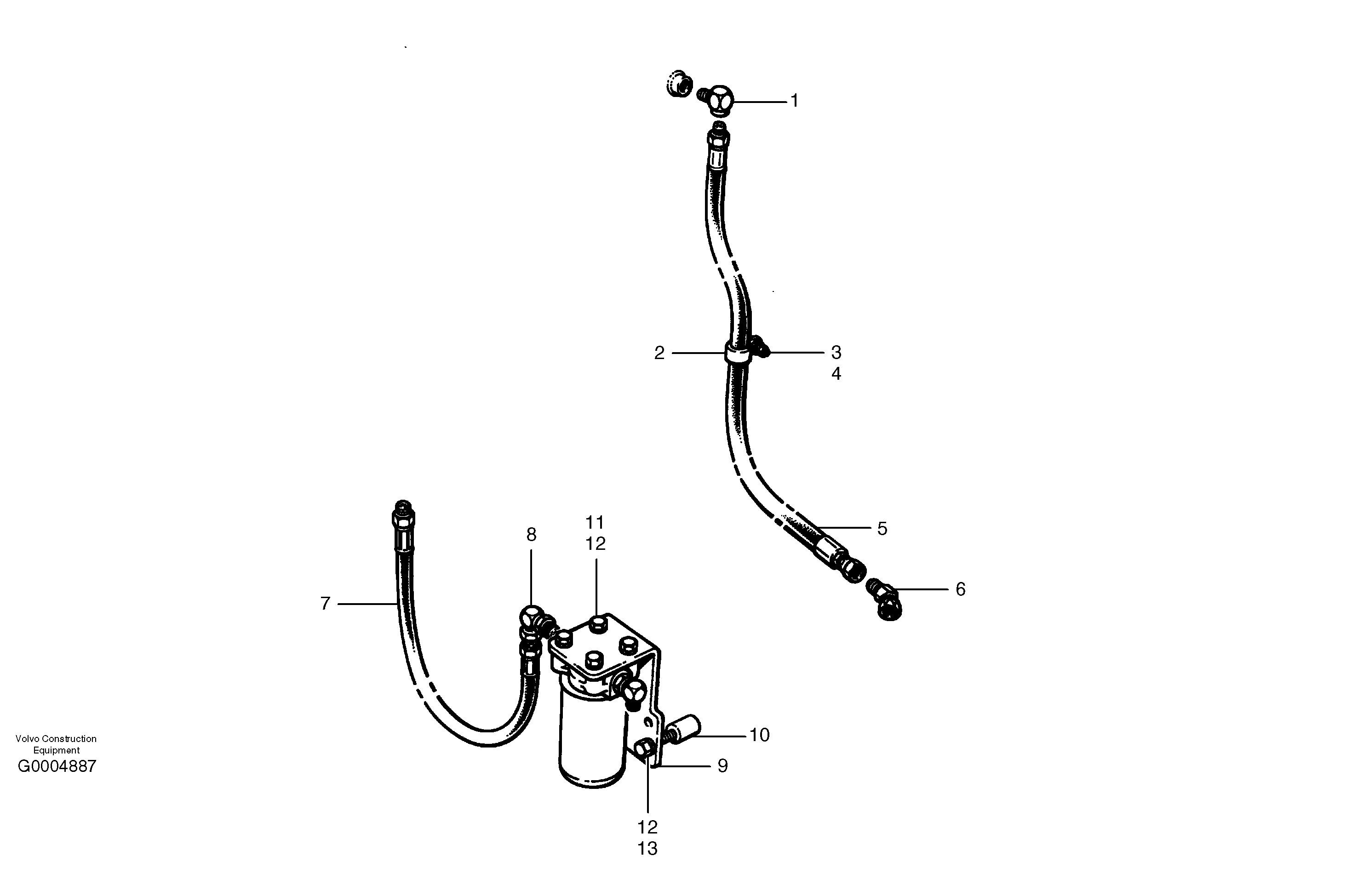 Схема запчастей Volvo G700 MODELS S/N 33000 - - 20177 Fuel circuit 