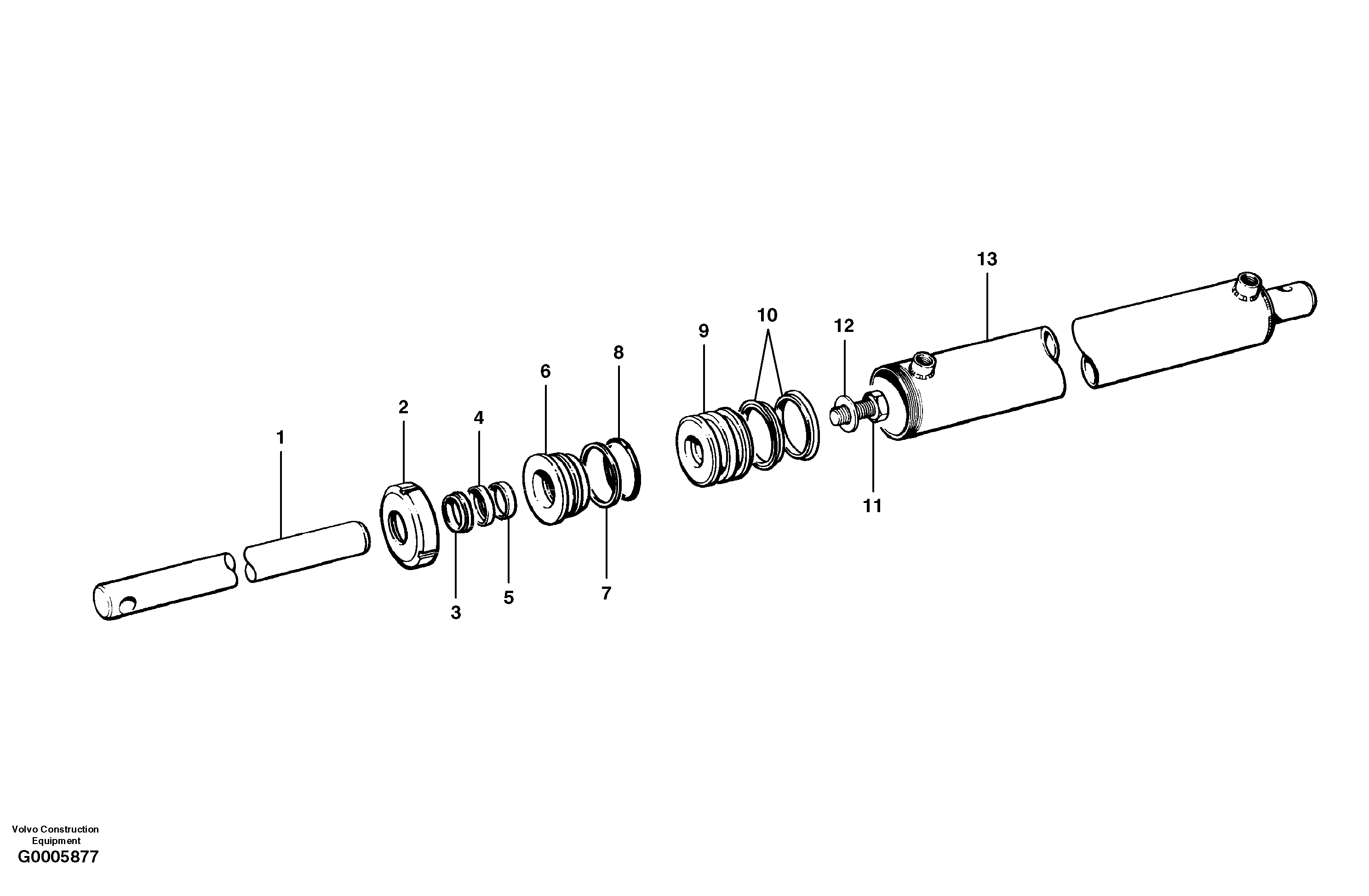 Схема запчастей Volvo G700 MODELS S/N 33000 - - 15901 Slide shift cylinder 