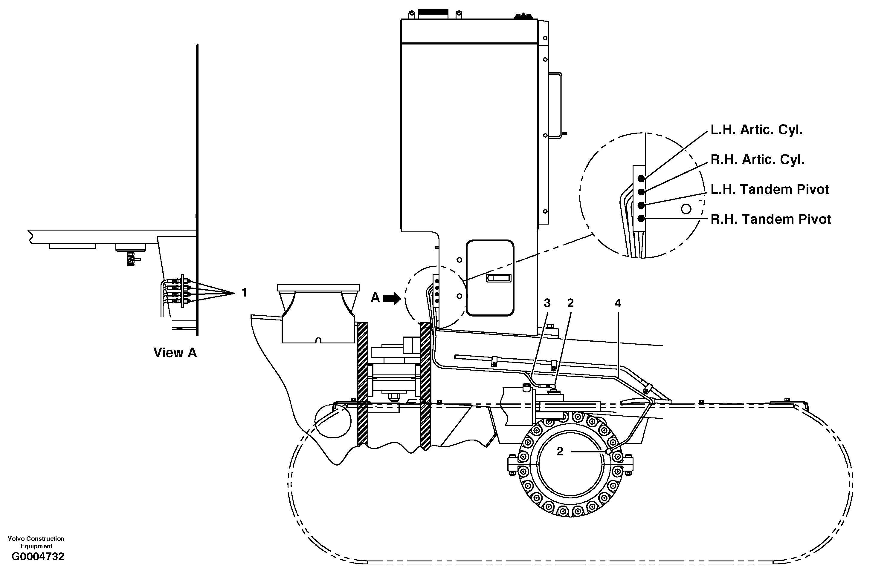 Схема запчастей Volvo G700 MODELS S/N 33000 - - 103980 Remote greasing 