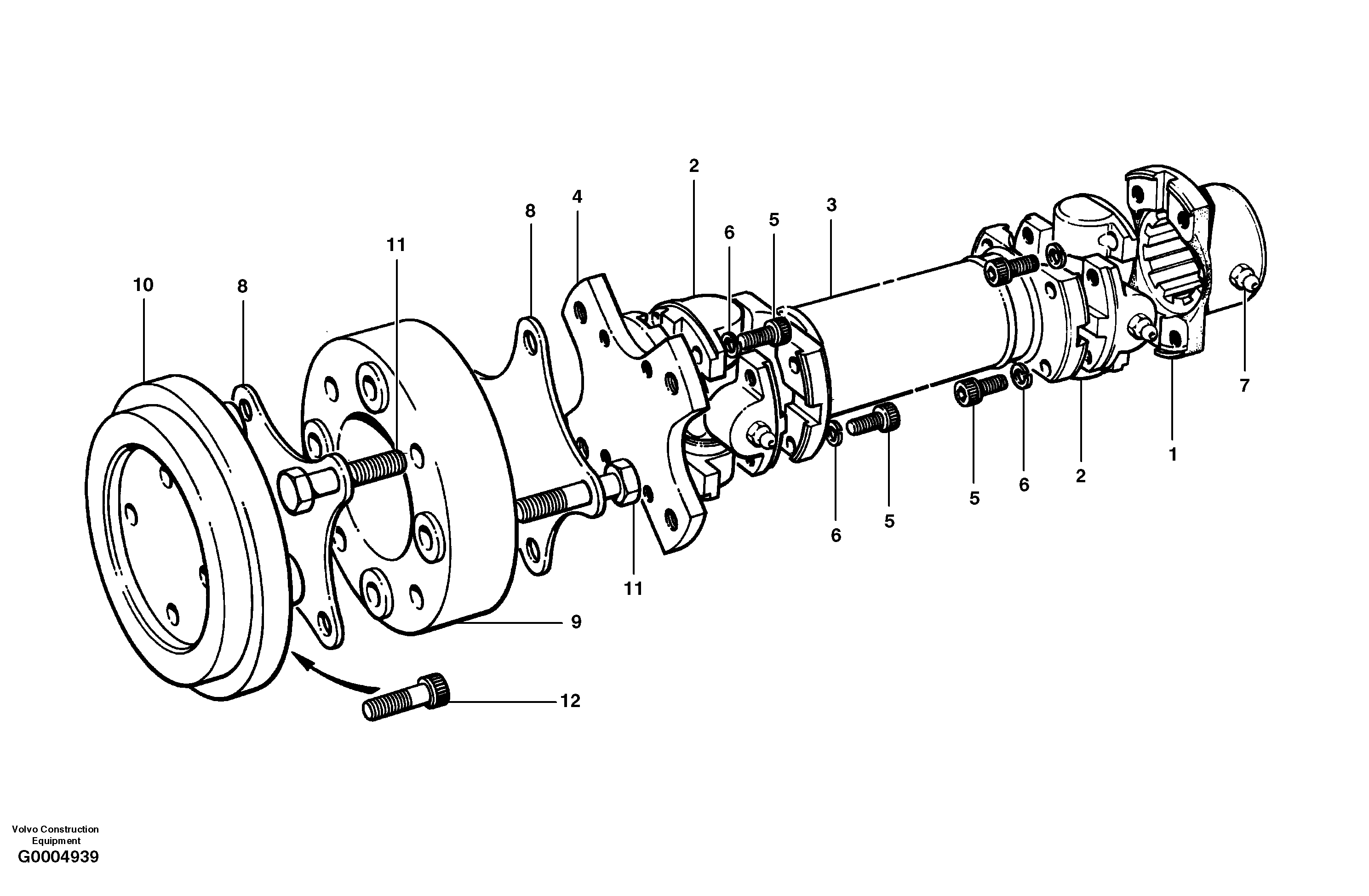 Схема запчастей Volvo G700 MODELS S/N 33000 - - 103946 Pump drive shaft 