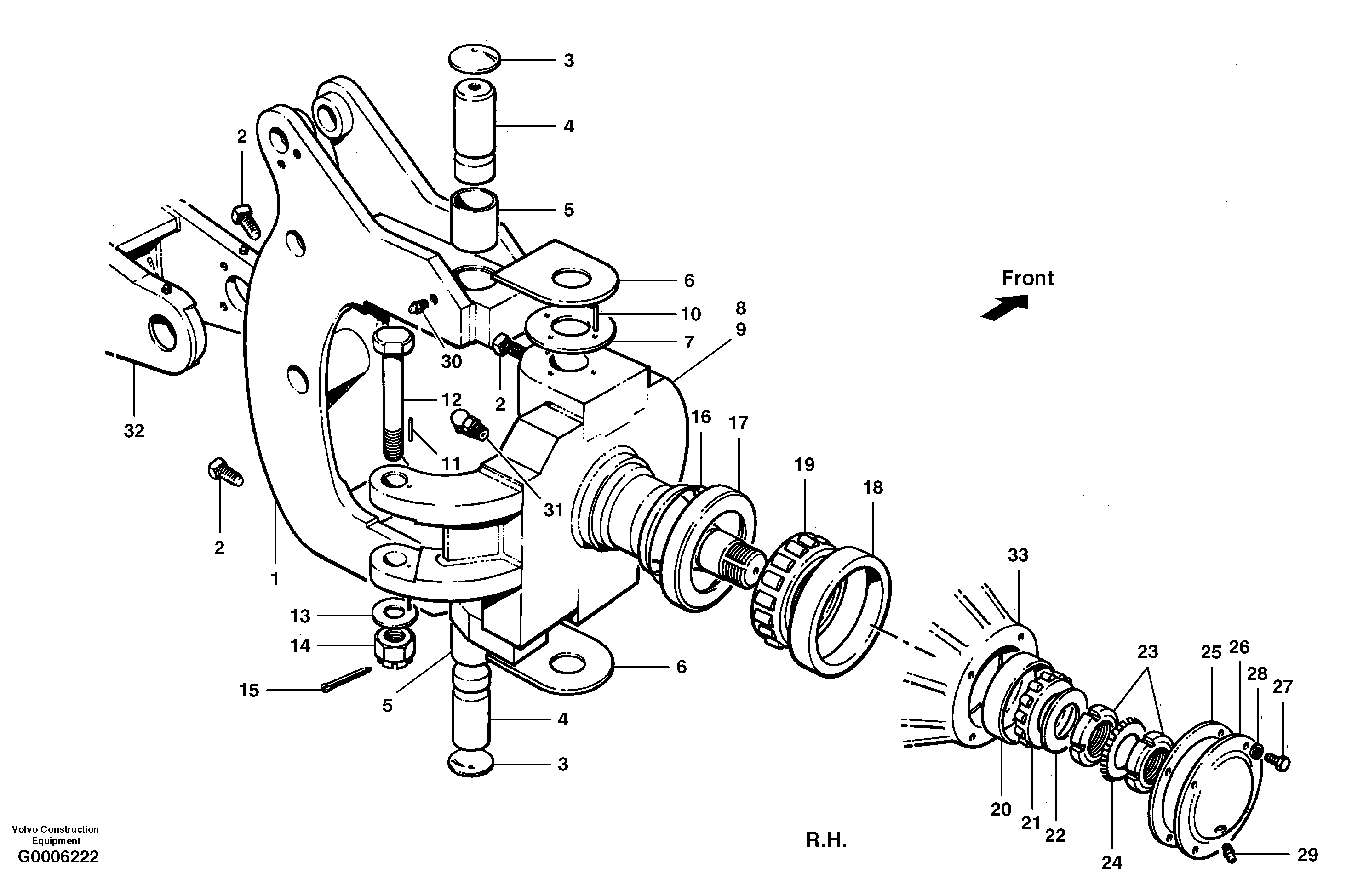 Схема запчастей Volvo G700 MODELS S/N 33000 - - 47420 Hub and knuckle 