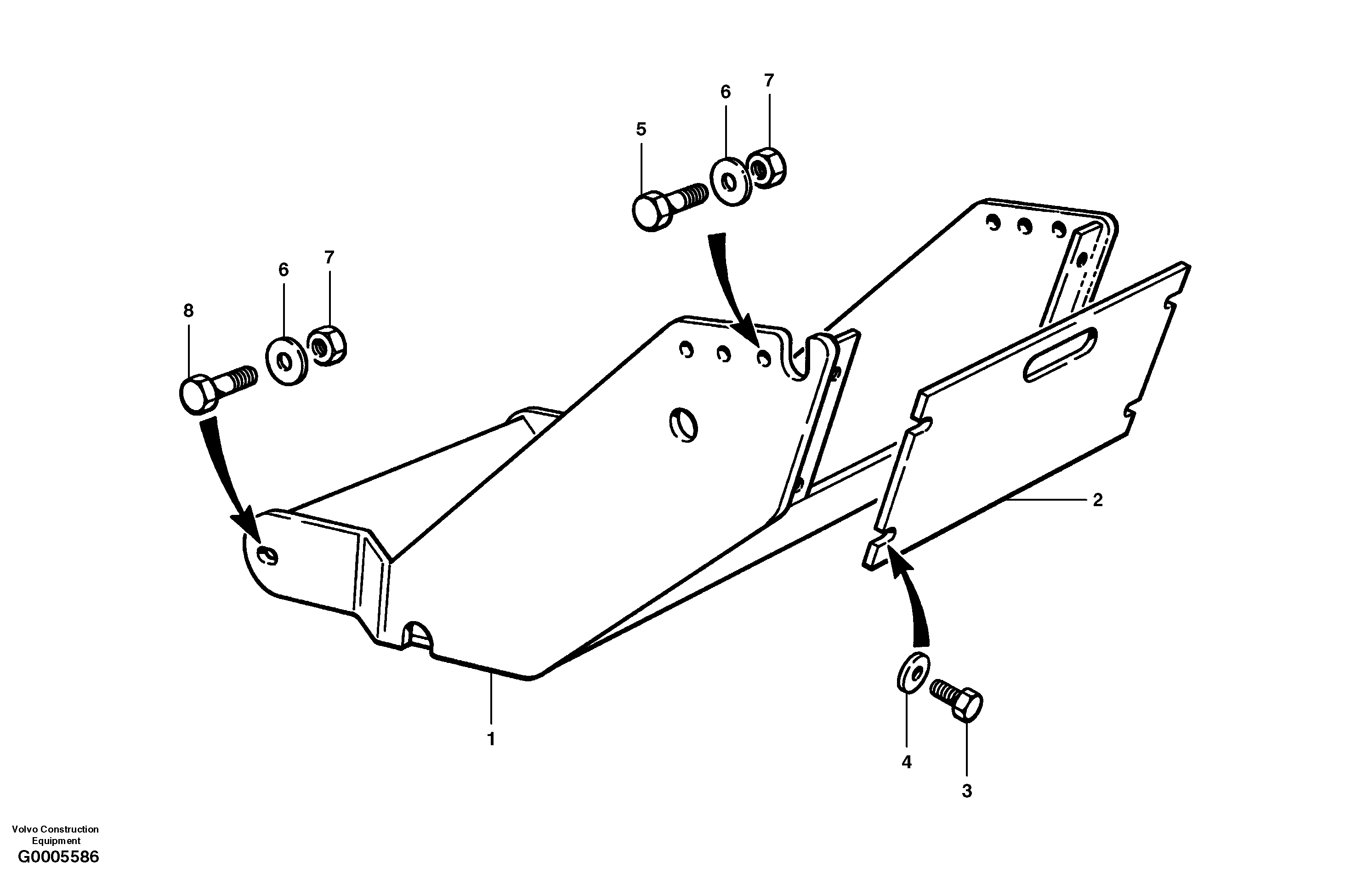 Схема запчастей Volvo G700 MODELS S/N 33000 - - 8319 Transmission guard 