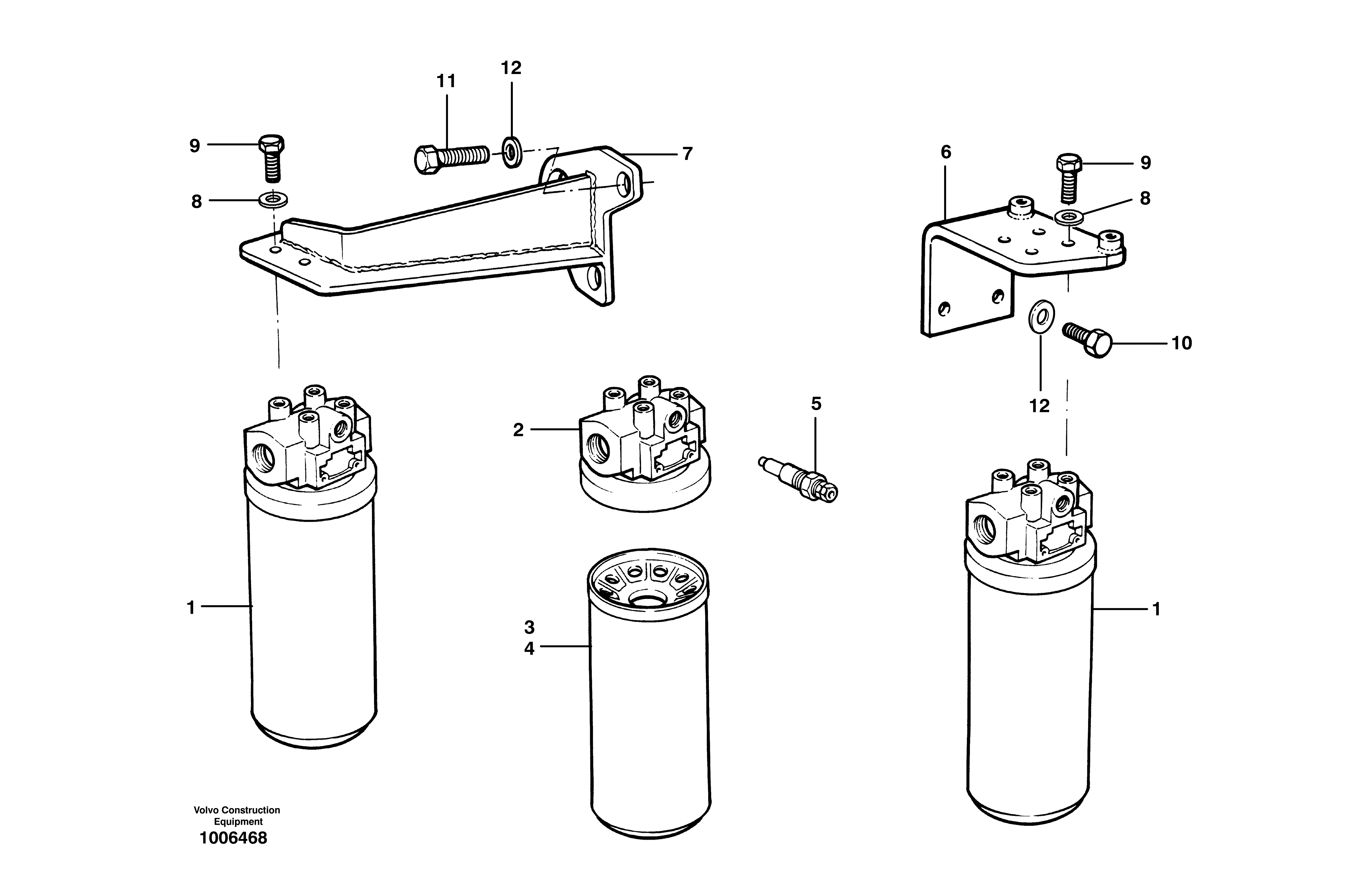 Схема запчастей Volvo G700 MODELS S/N 33000 - - 6821 Hydraulic filter 