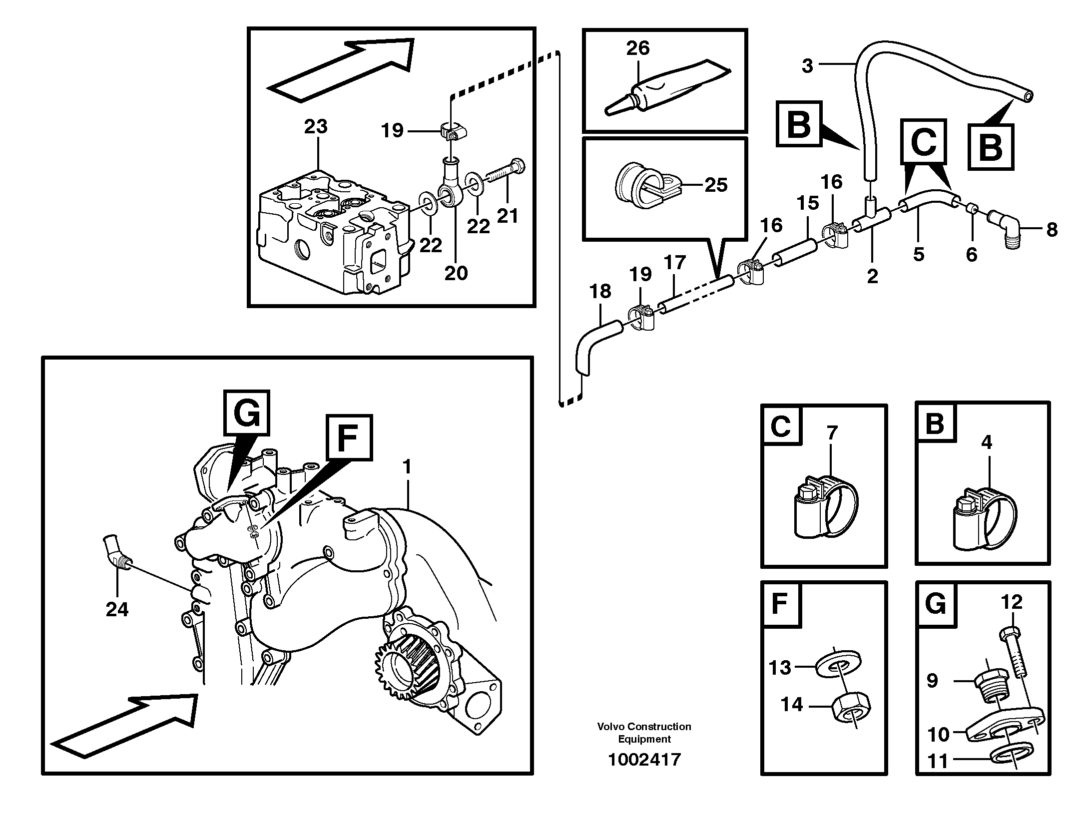Схема запчастей Volvo G700B MODELS S/N 35000 - - 84031 Система охлаждения 