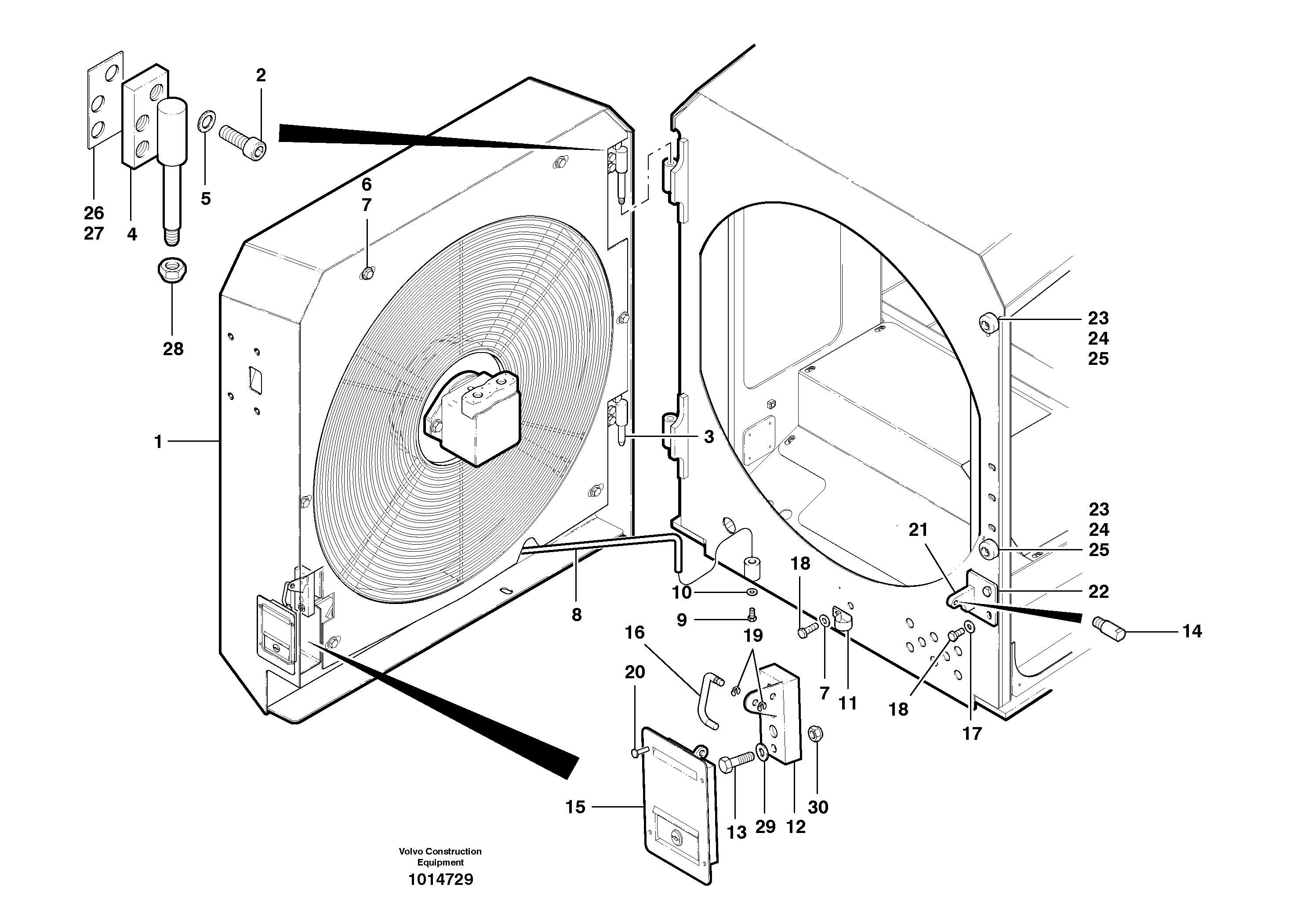 Схема запчастей Volvo G700B MODELS S/N 35000 - - 56309 Fan housing 