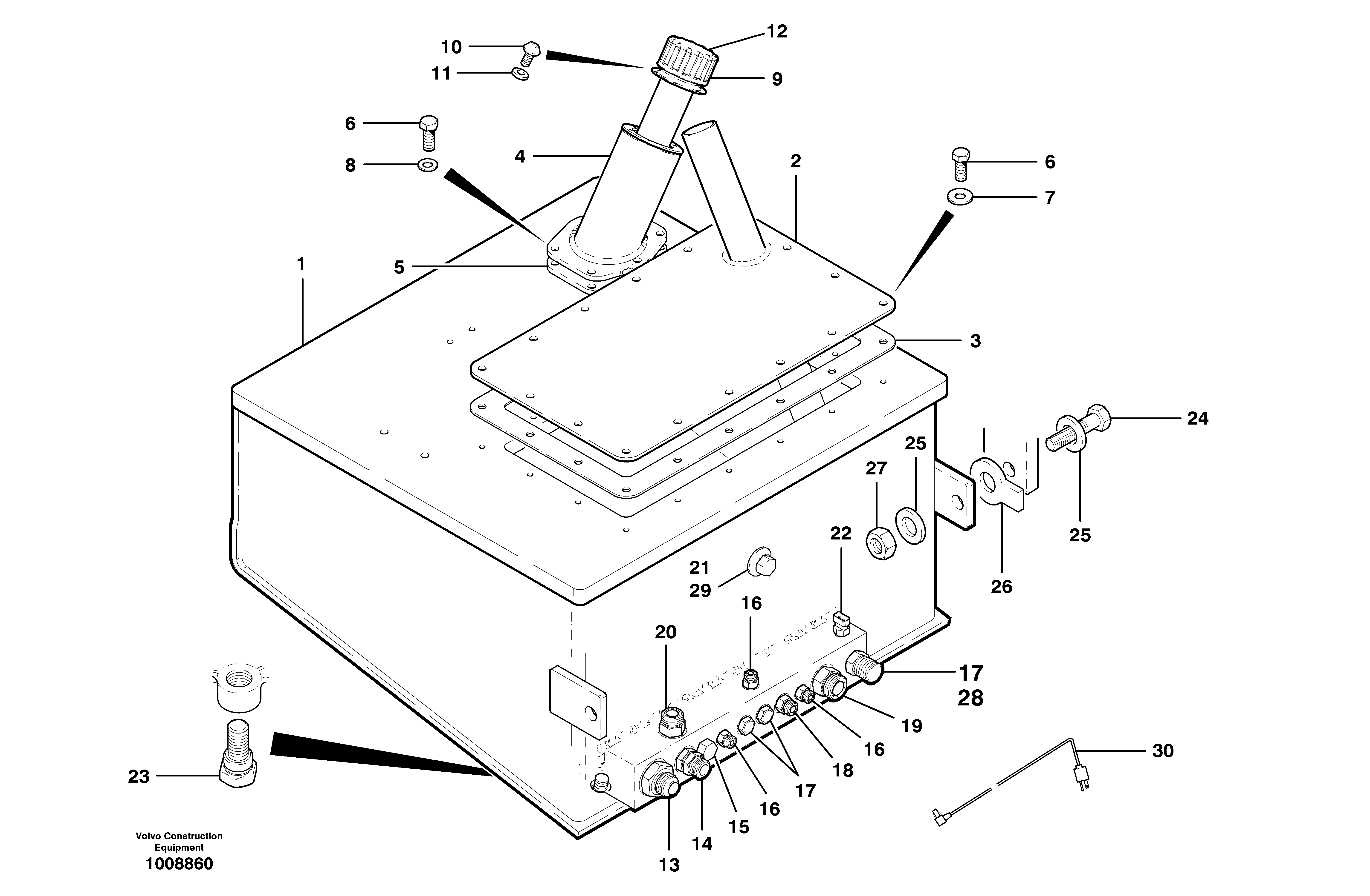 Схема запчастей Volvo G700B MODELS S/N 35000 - - 67107 Гидробак 